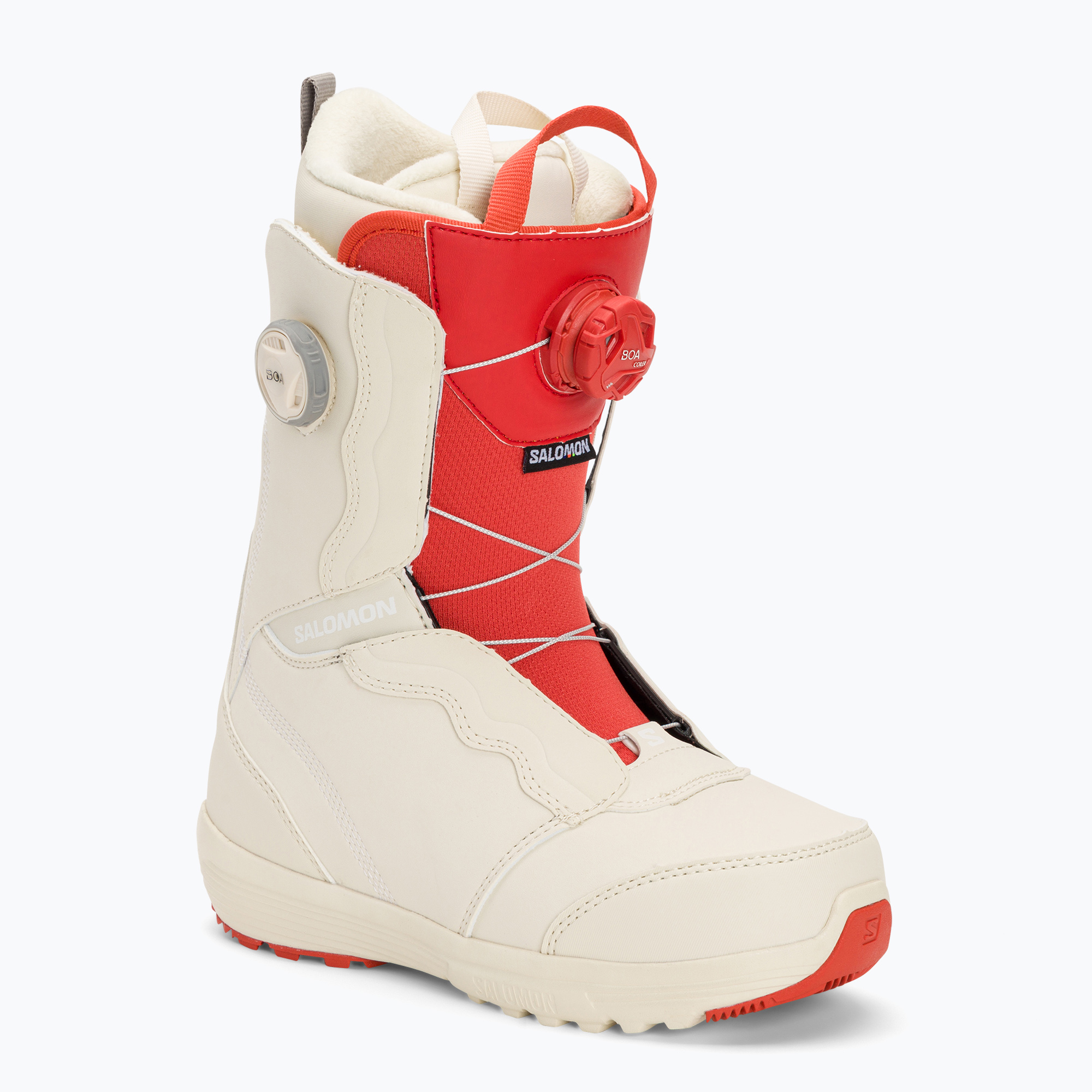 Dámske topánky na snowboard Salomon Ivy Boa SJ Boa bleached sand/almond milk/aurora red