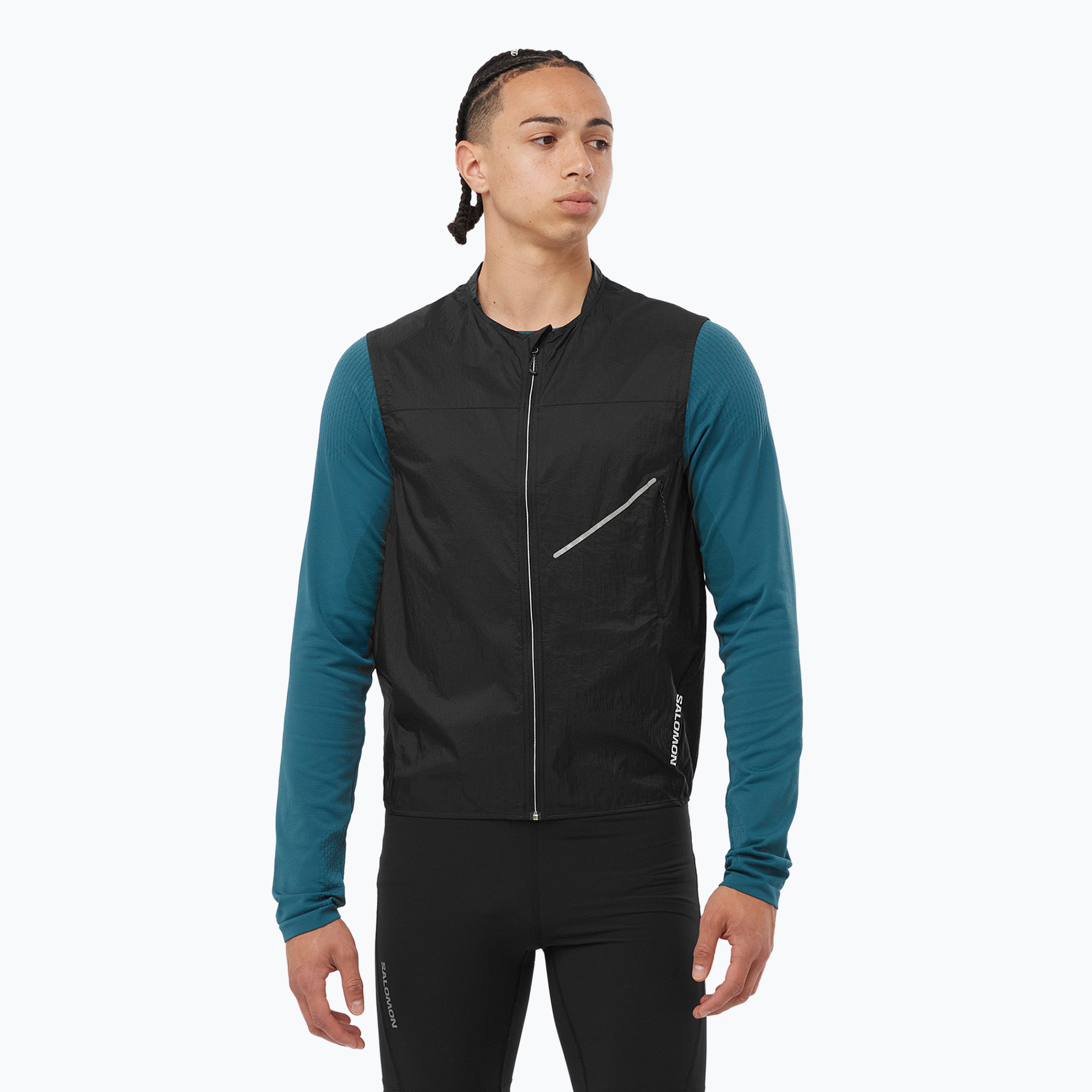 Pánska bežecká vesta Salomon Sense Aero Wind deep black (Sense Aero Wind LC2191400)