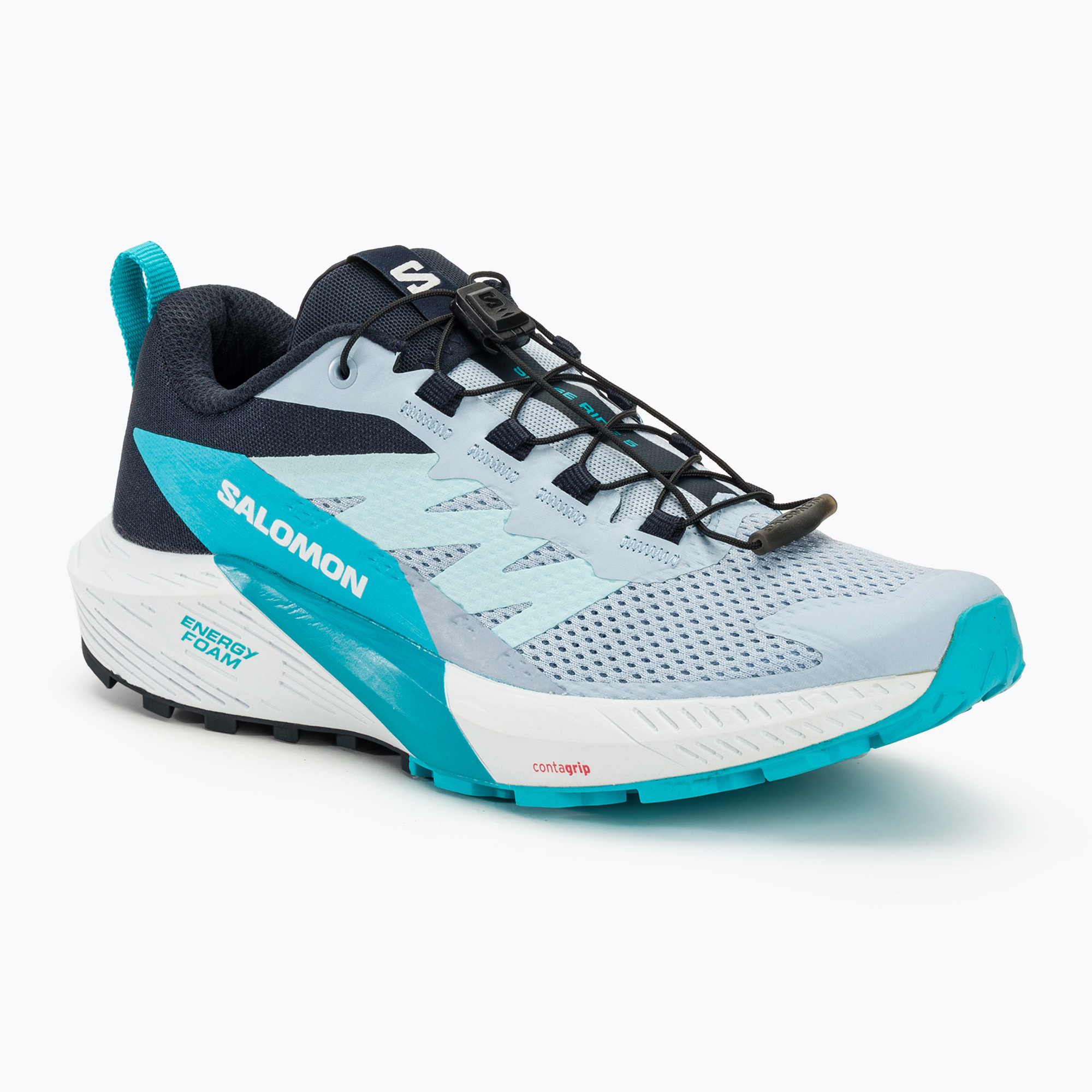 Dámska bežecká obuv Salomon Sense Ride 5 cashmere blue/carbon/peacock blue (Sense Ride 5 L47458900)