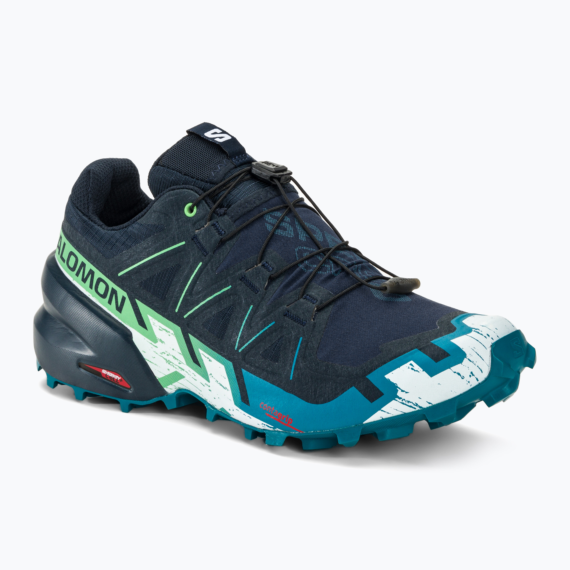 Pánska bežecká obuv Salomon Speedcross 6 carbon/tahitian tide/white (Speedcross 6 L47465300)
