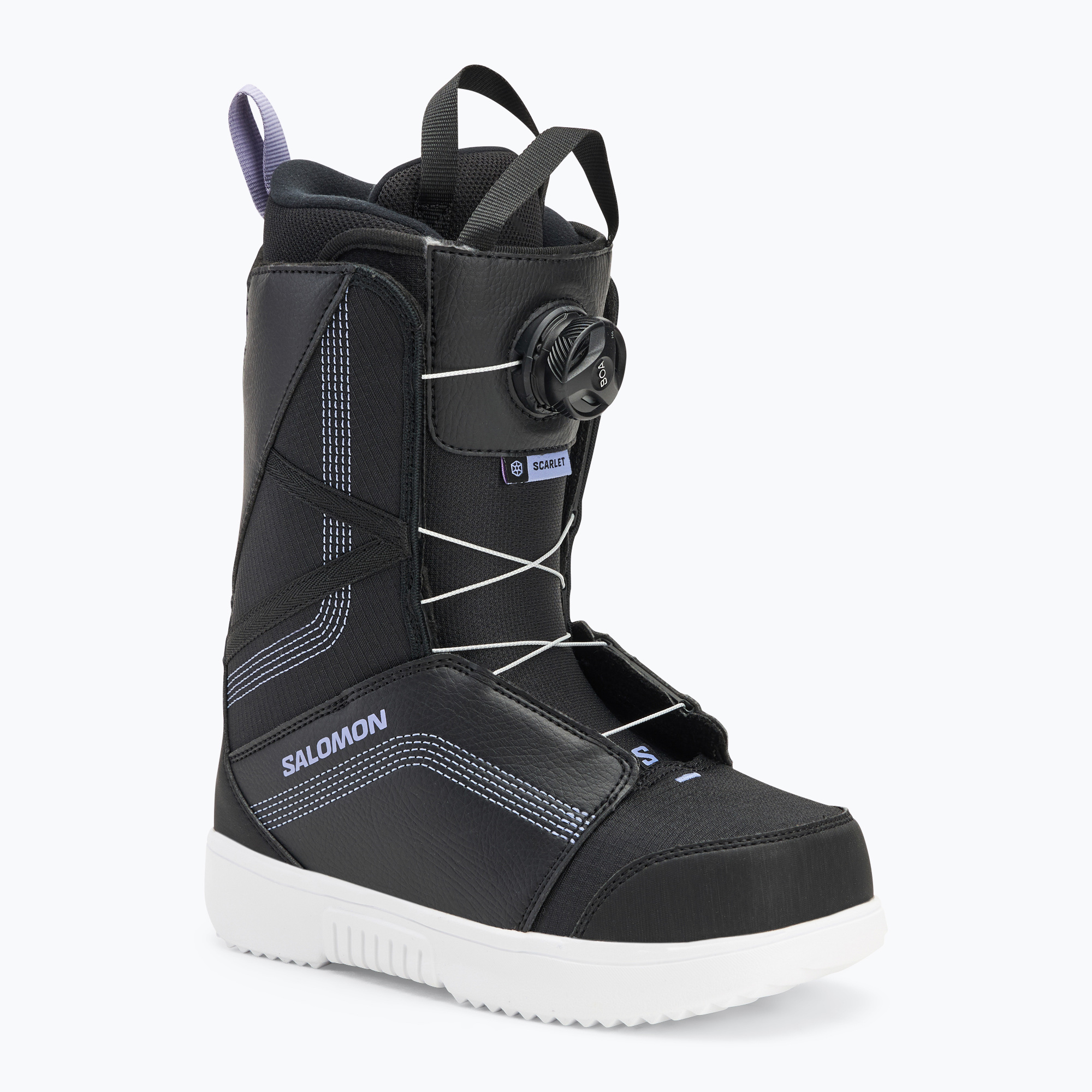 Dámske topánky na snowboard Salomon Scarlet Boa black/black/persian violet (Scarlet Boa L47543000)