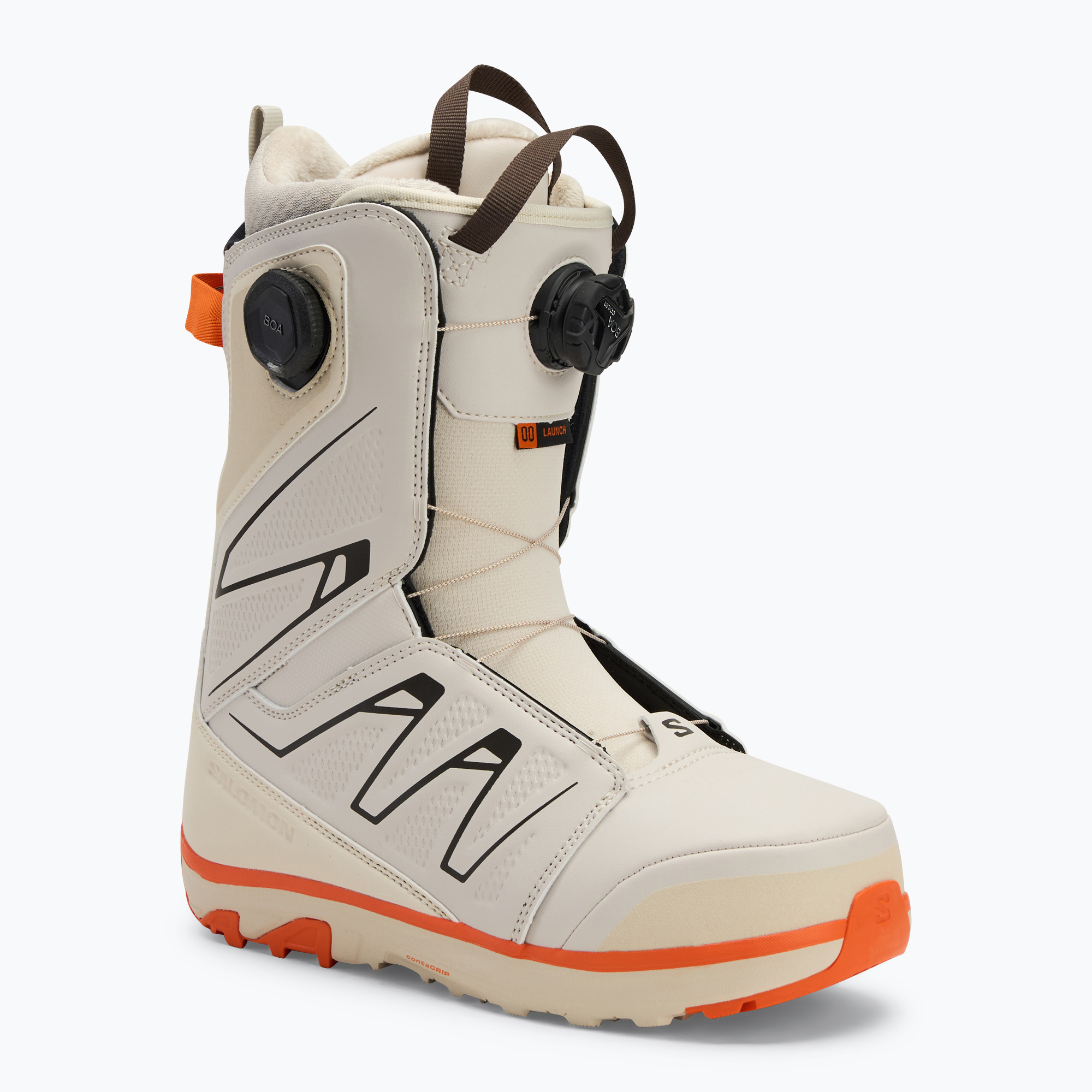 Pánske topánky na snowboard Salomon Launch Boa SJ rainy day/birch/vibrant orange (Launch Boa SJ Boa L47538100)