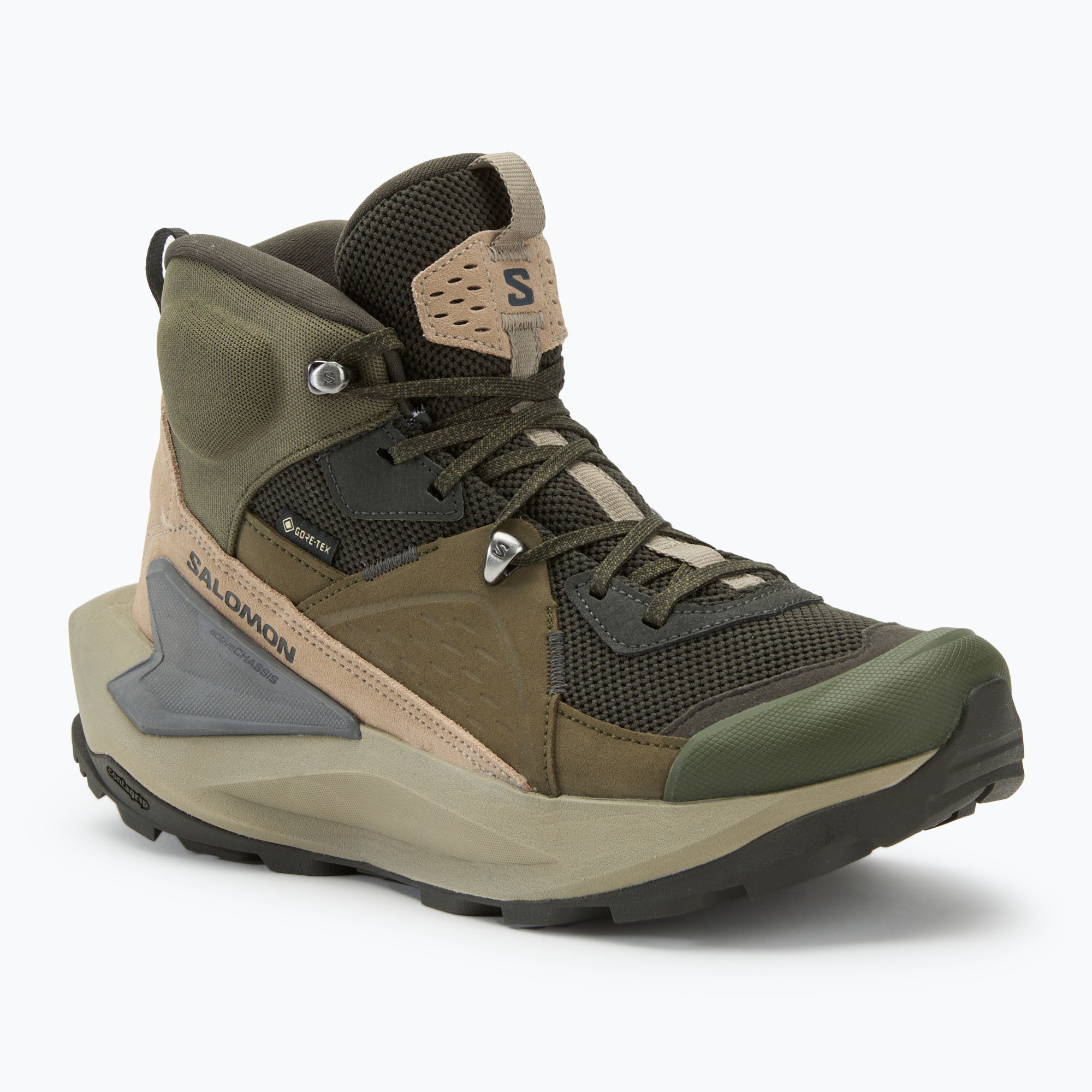 Pánska turistická obuv Salomon Elixir Mid GTX peat/vintage khaki/castlerock (Elixir Mid GTX L47697800)