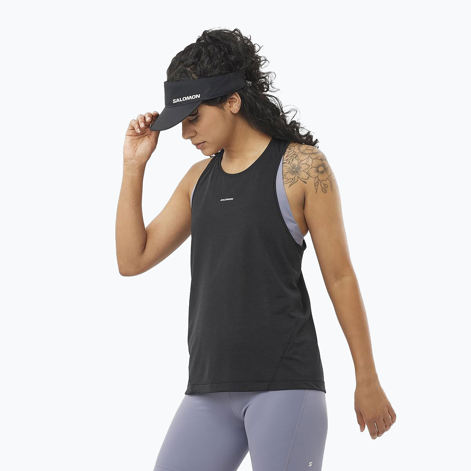 Dámske bežecké tielko Salomon SHAKEout Core Tank deep black (Shakeout Core Tank LC2425600)