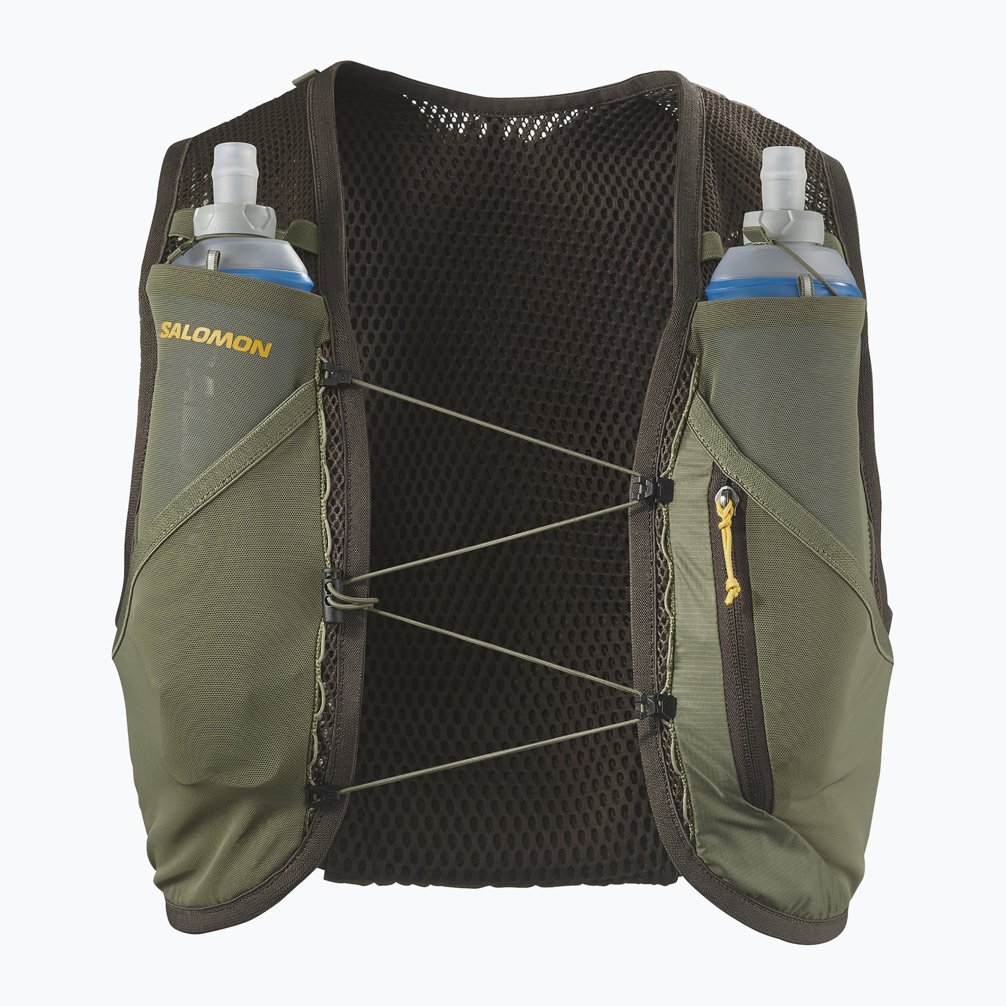 Bežecká vesta Salomon Active Skin 4 Gravel Set wren/deep lichen green/spicy mustard (Active Skin 4 Gravel Set LC2687700)