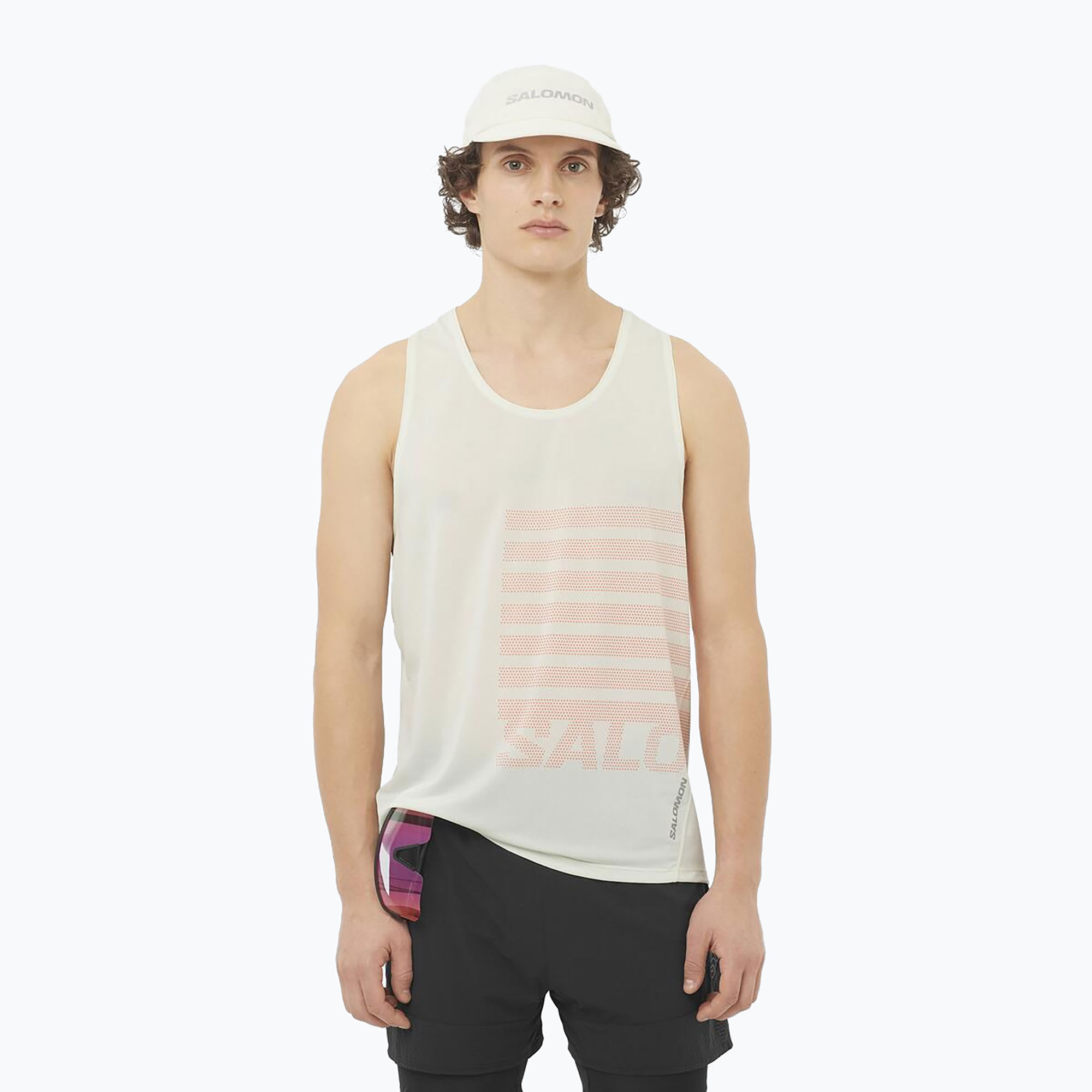 Pánske bežecké tielko Salomon Sense Aero Singlet GFX icicle (Sense Aero Singlet GFX LC2693000)