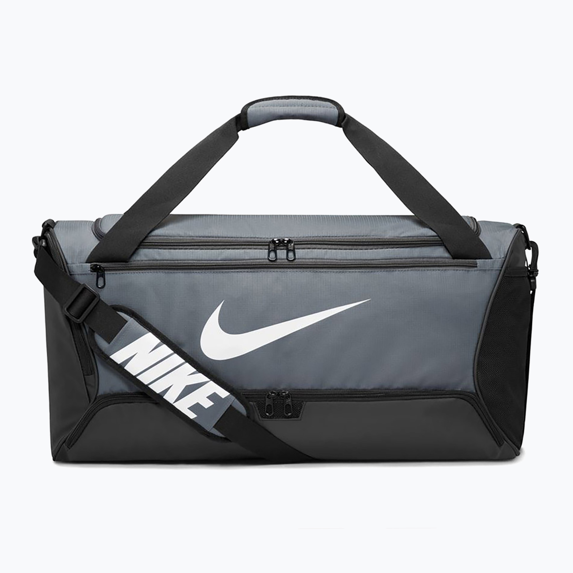 Tréningová taška Nike Brasilia 9,5 60 l sivá/biela (Brasilia 9.5 DH7710)