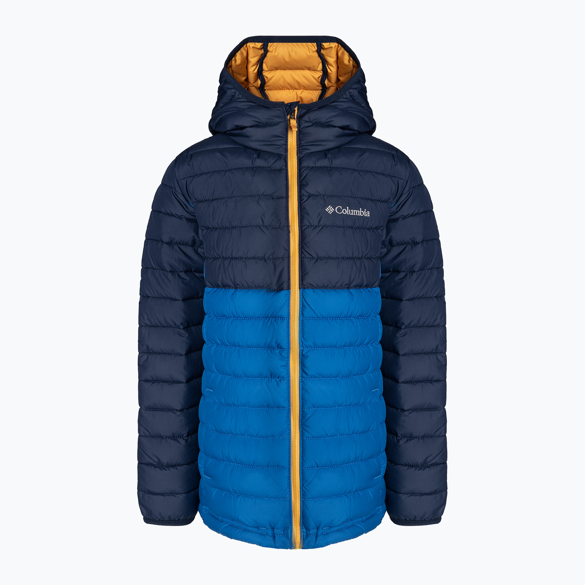 Detská páperová bunda Columbia Powder Lite Hooded bright indigo/collegiate navy (Powder Lite Hooded 1802901436)