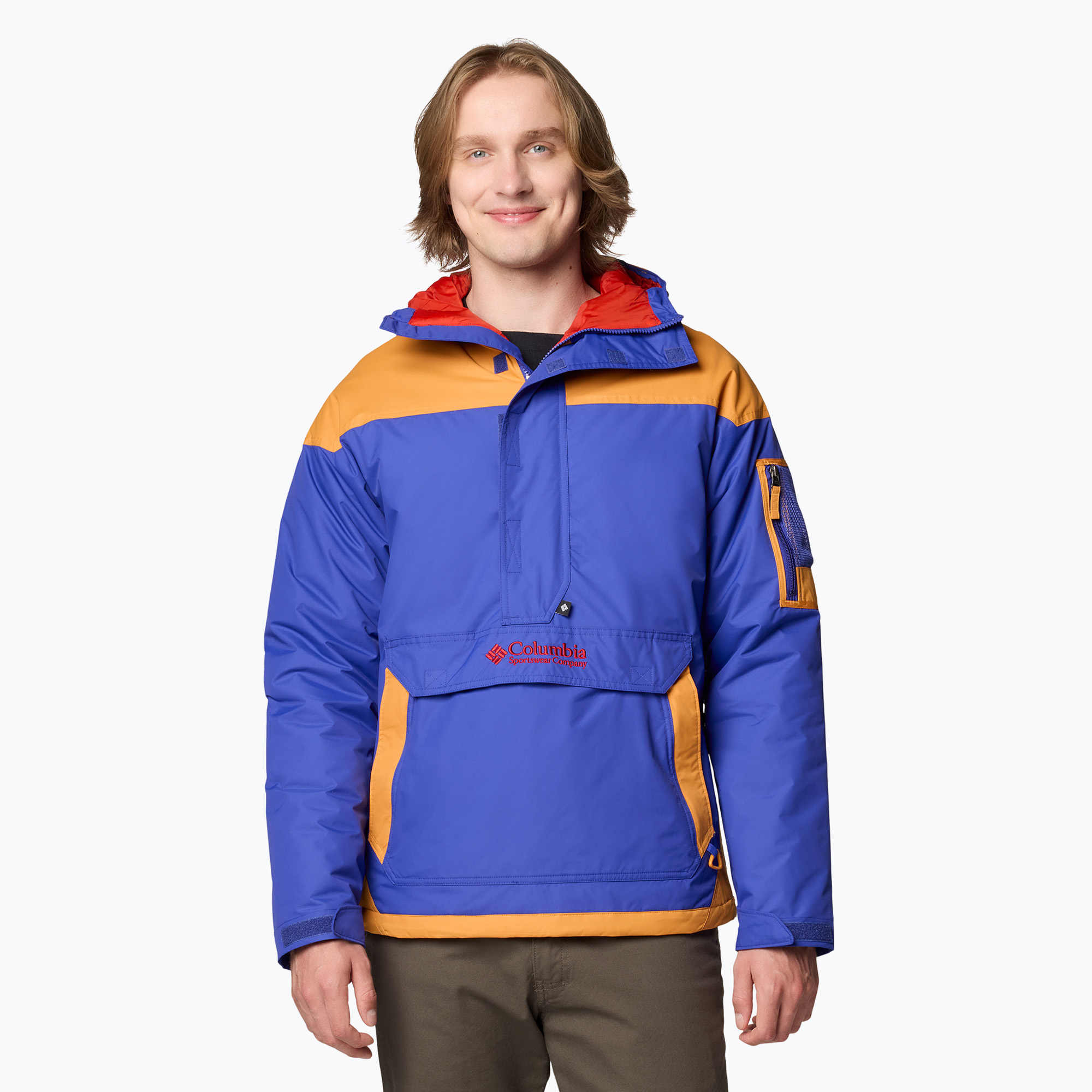 Pánska páperová bunda Columbia Challenger II Ins Pullover clematis blue/ sunstone (Challenger II Ins Pullover 2090991516)