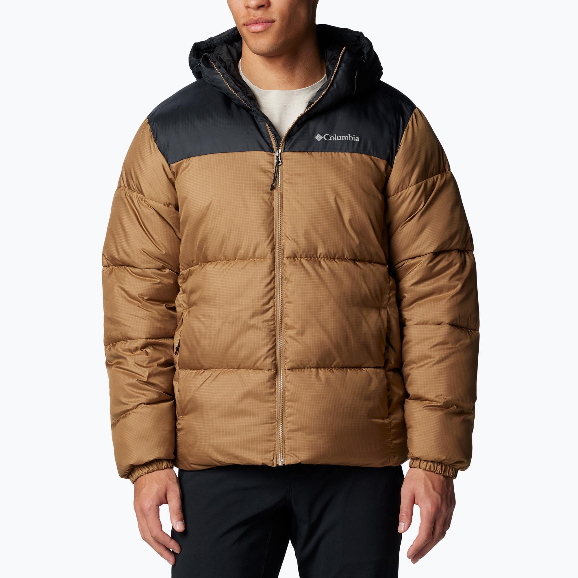 Pánska páperová bunda Columbia Puffect II Hooded delta/ black (Puffect II Hooded 2086851257)
