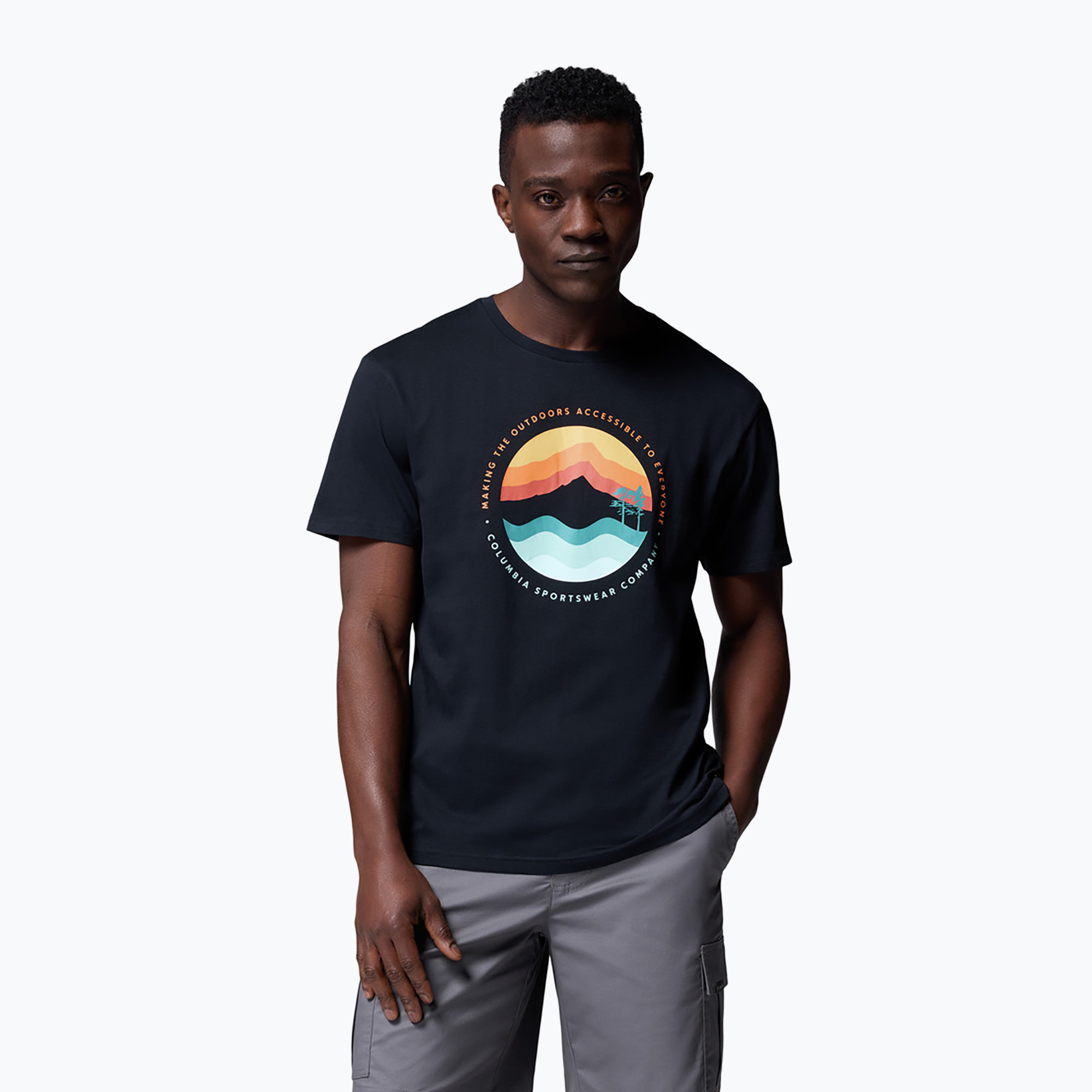 Pánske tričko Columbia Path Lake Graphic Tee II black/circular (Path Lake Graphic Tee II 1934814024)