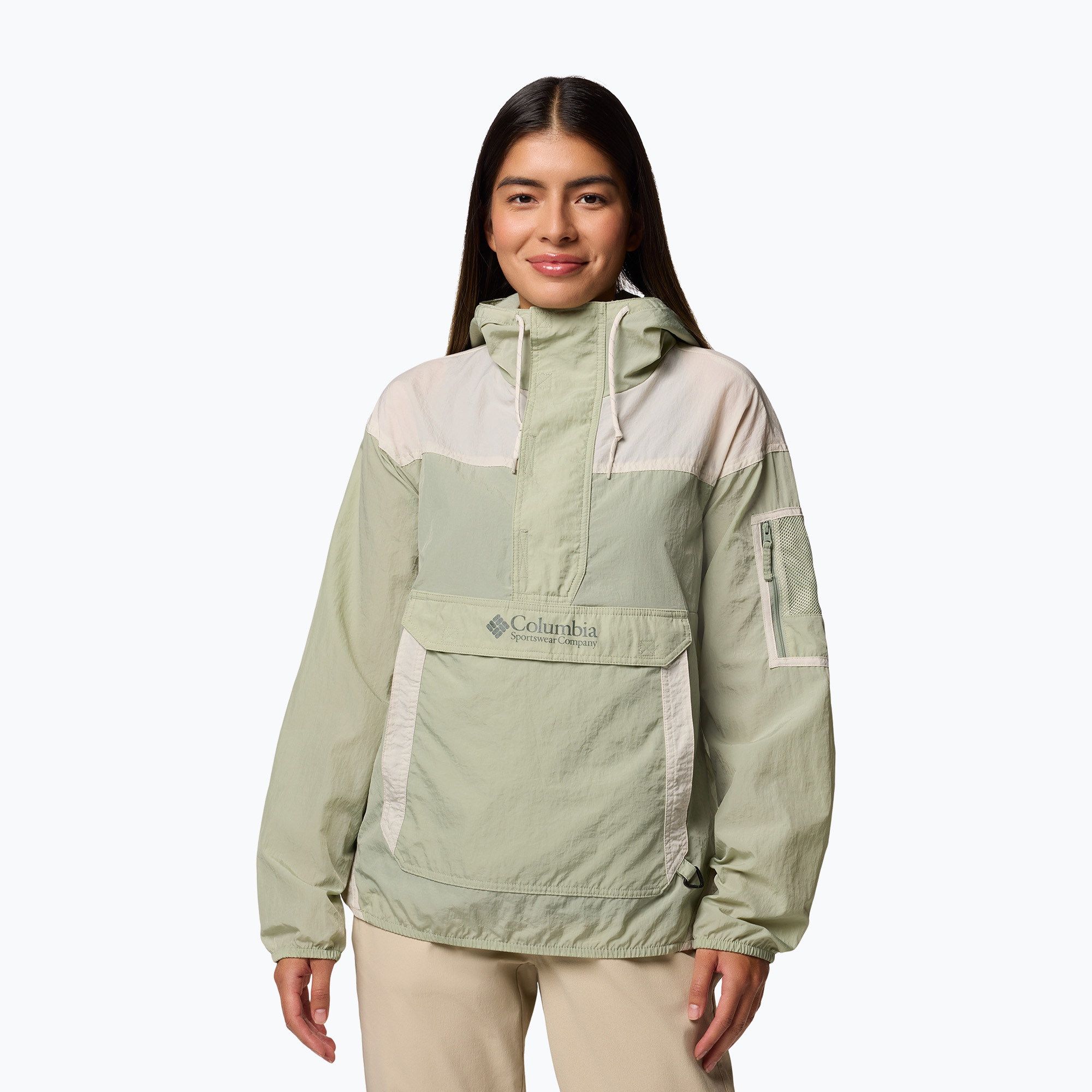 Dámska vetrovka Columbia Challenger II Windbreaker safari/dark stone (Challenger II Windbreaker 2116592348)