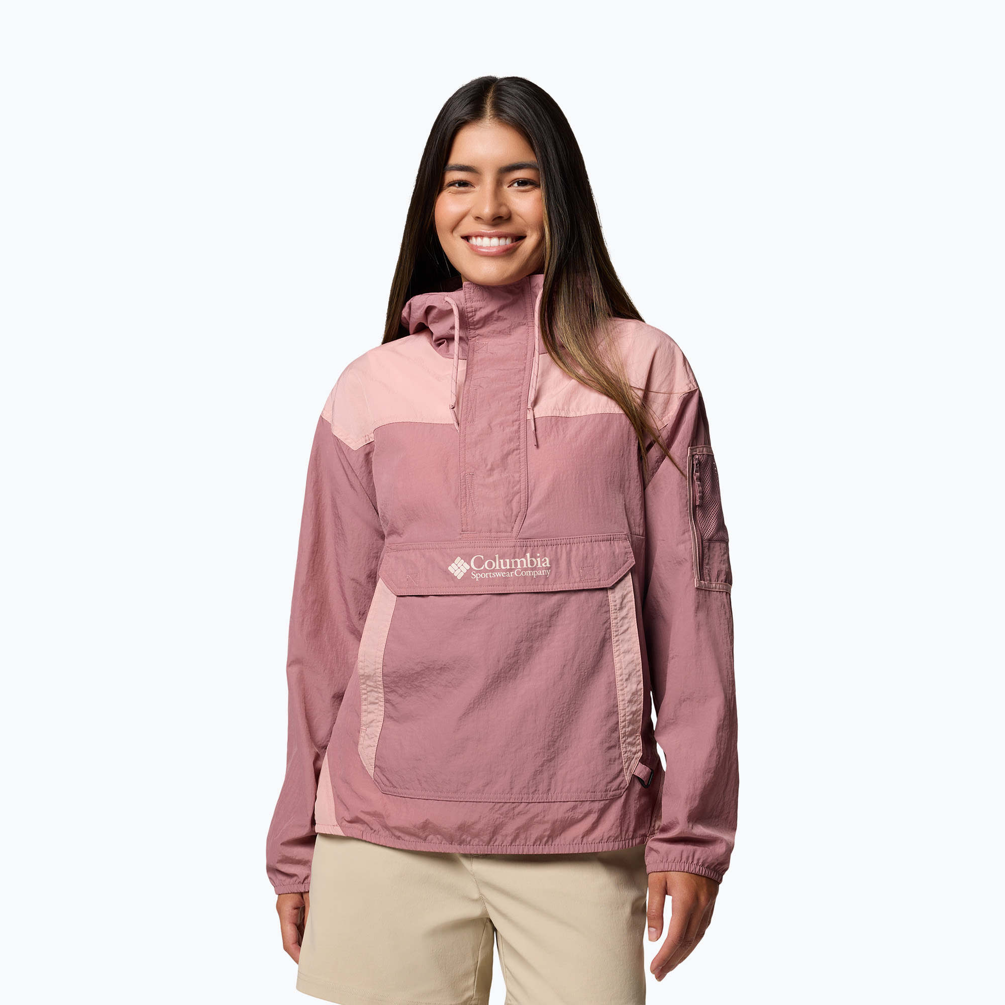 Dámska vetrovka Columbia Challenger II Windbreaker fig/eraser pink