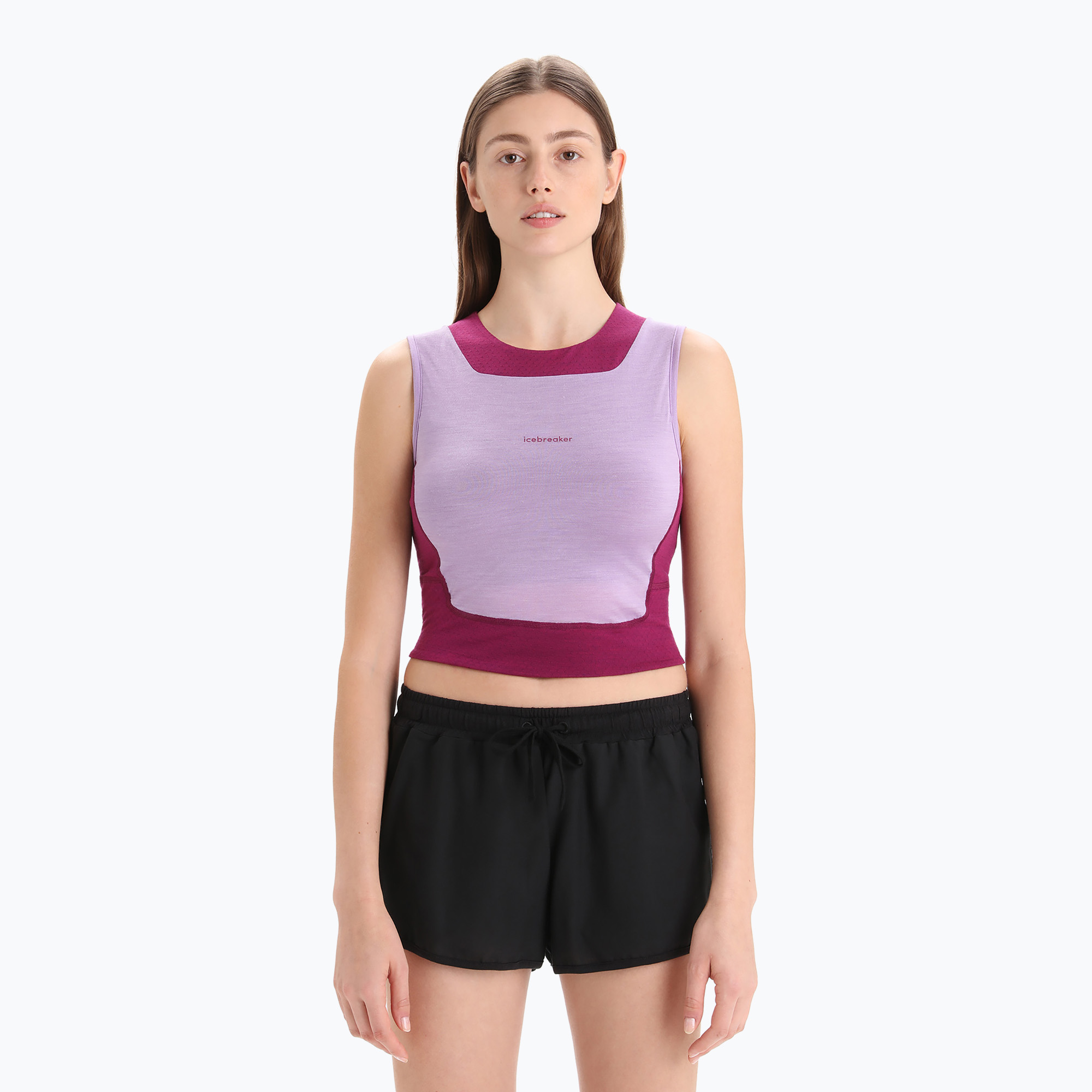 Icebreaker dámske termo tielko Zoneknit Cropped Bra-Tank fialové IB0A56FC8231 (Zoneknit Cropped Bra-Tank IB0A56FC8231)