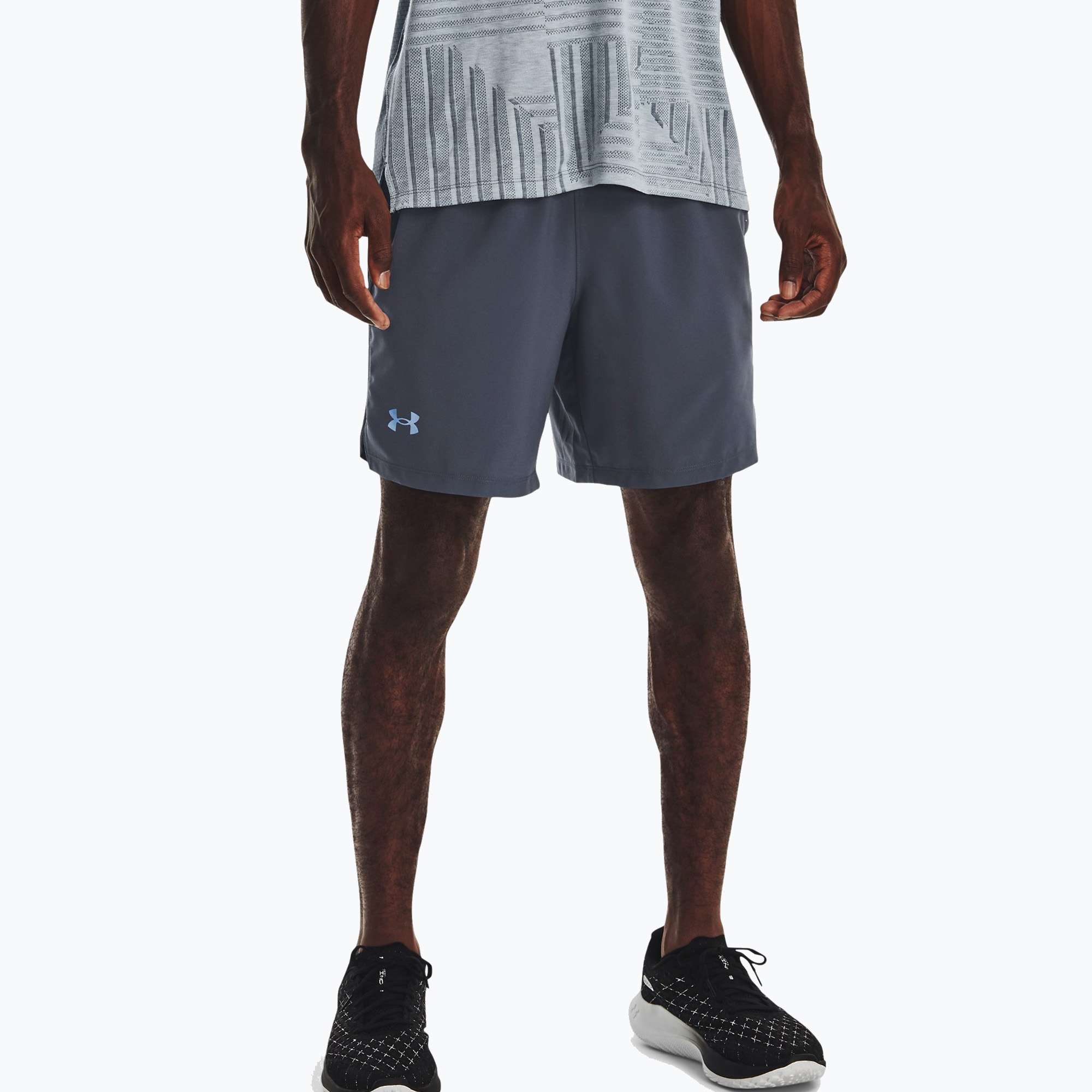 Under Armour Launch Sw 7'' 2N1 šedé pánske bežecké šortky 1361497-044 (Launch Sw 7'' 2N1 1361497)