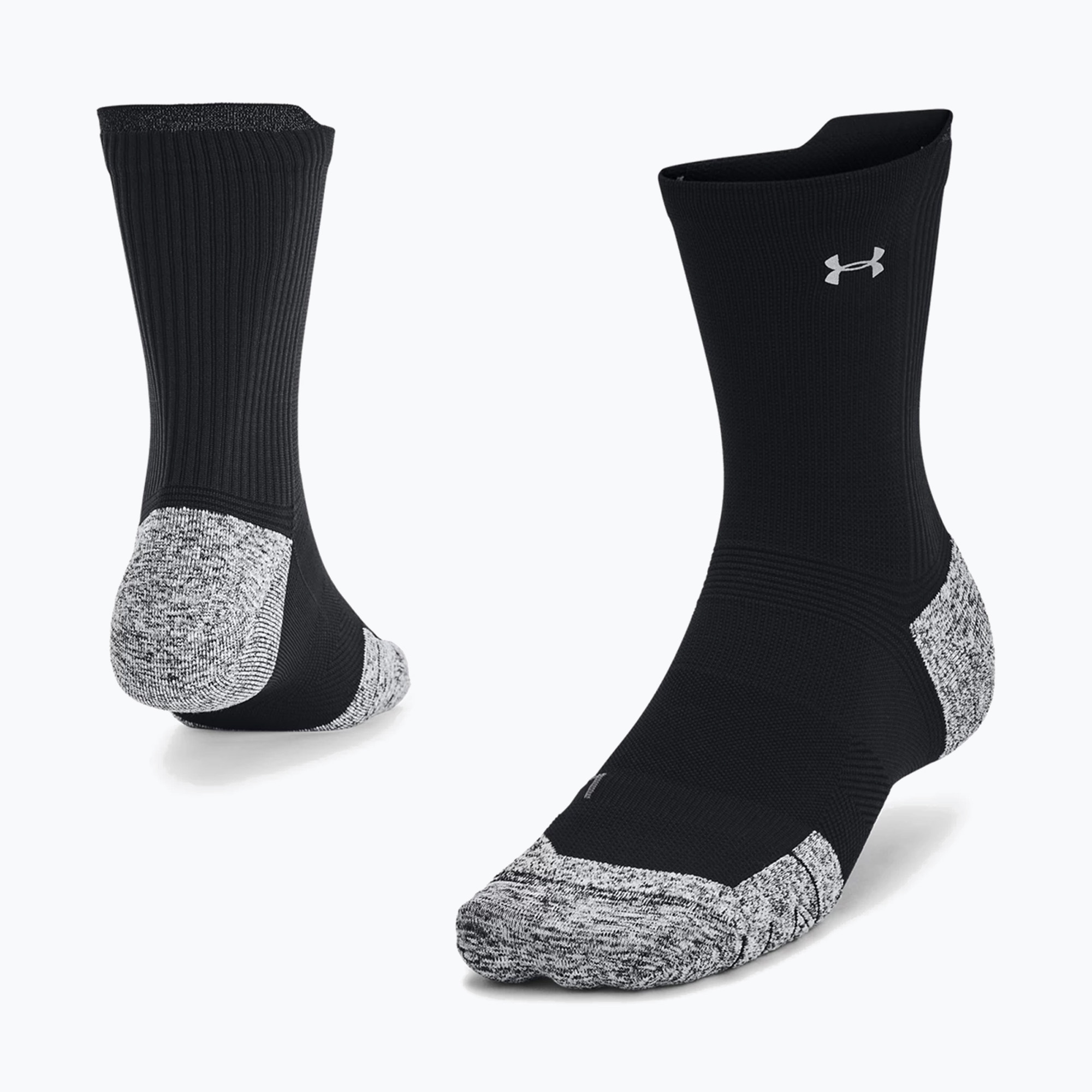 Under Armour Ad Run Cushion 1Pk Mid bežecké ponožky čierne 1376076 (ArmourDry Run Cushion Mid-Crew 1376076-001)