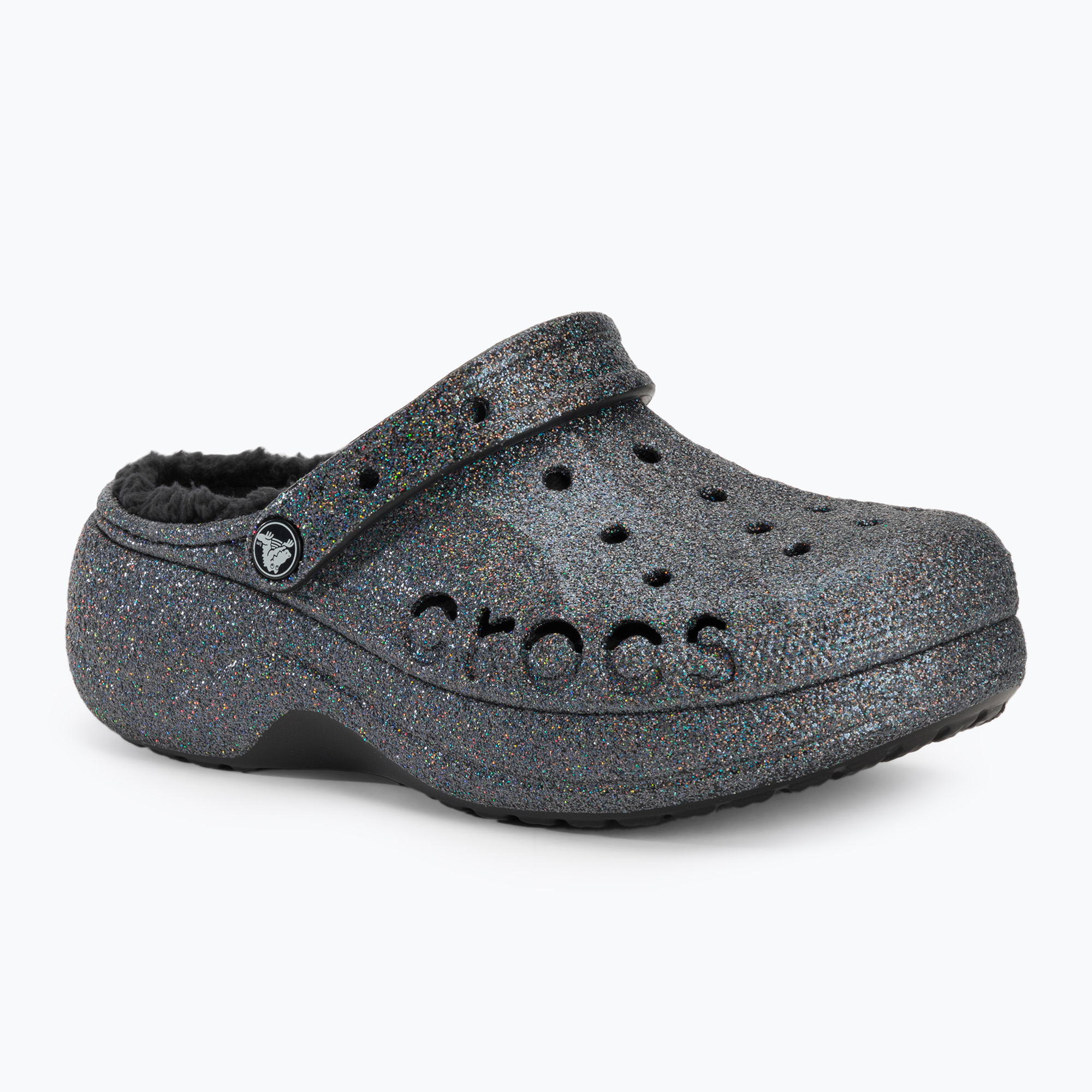 Dámske šľapky Crocs Baya Platform Lined Glitter Clog black giltter (Baya Platform Lined Glitter Clog 209243-0WH)