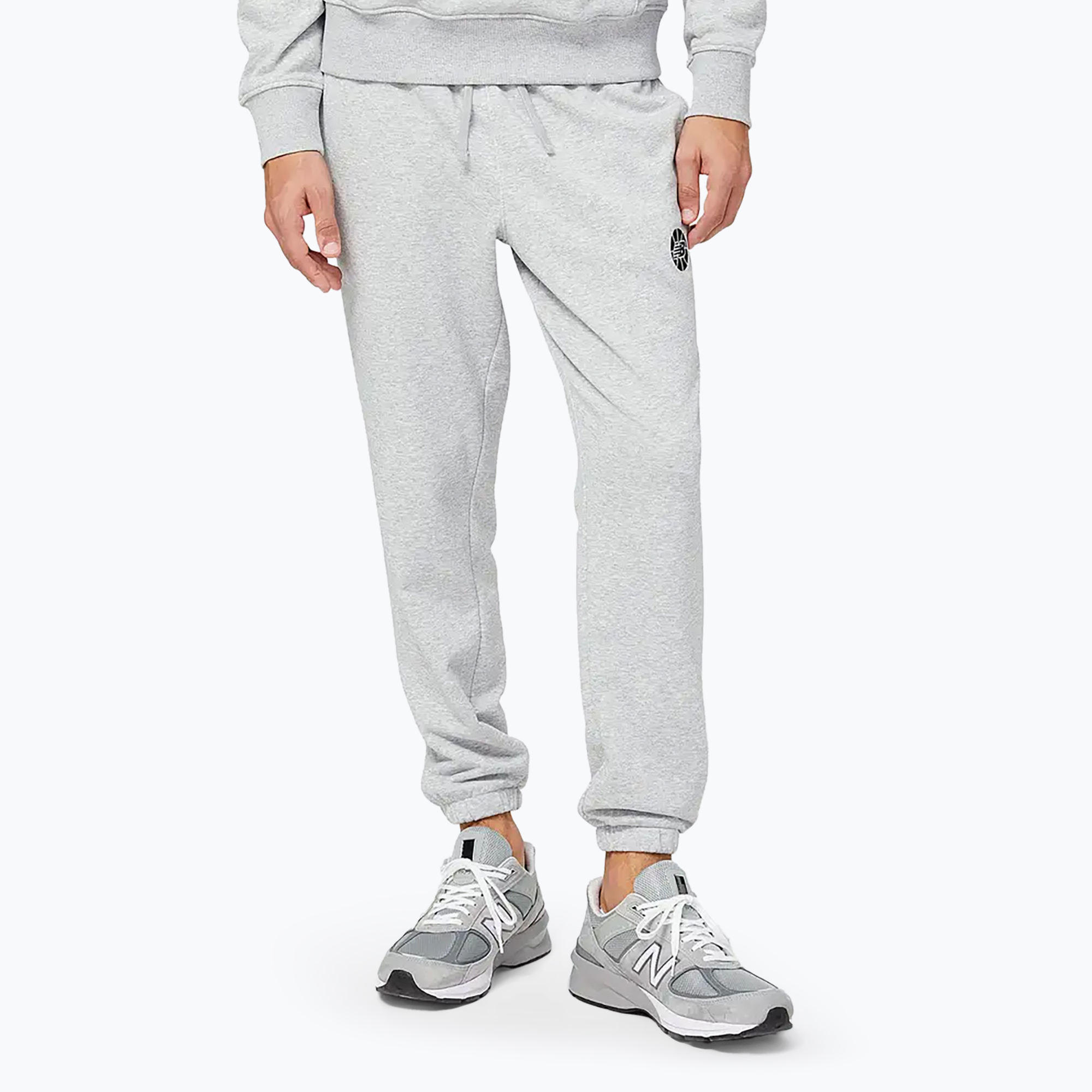 Pánske nohavice New Balance Essentials Hoops Fundamental sivé (Essentials Hoops Fundamental MP23580AG)