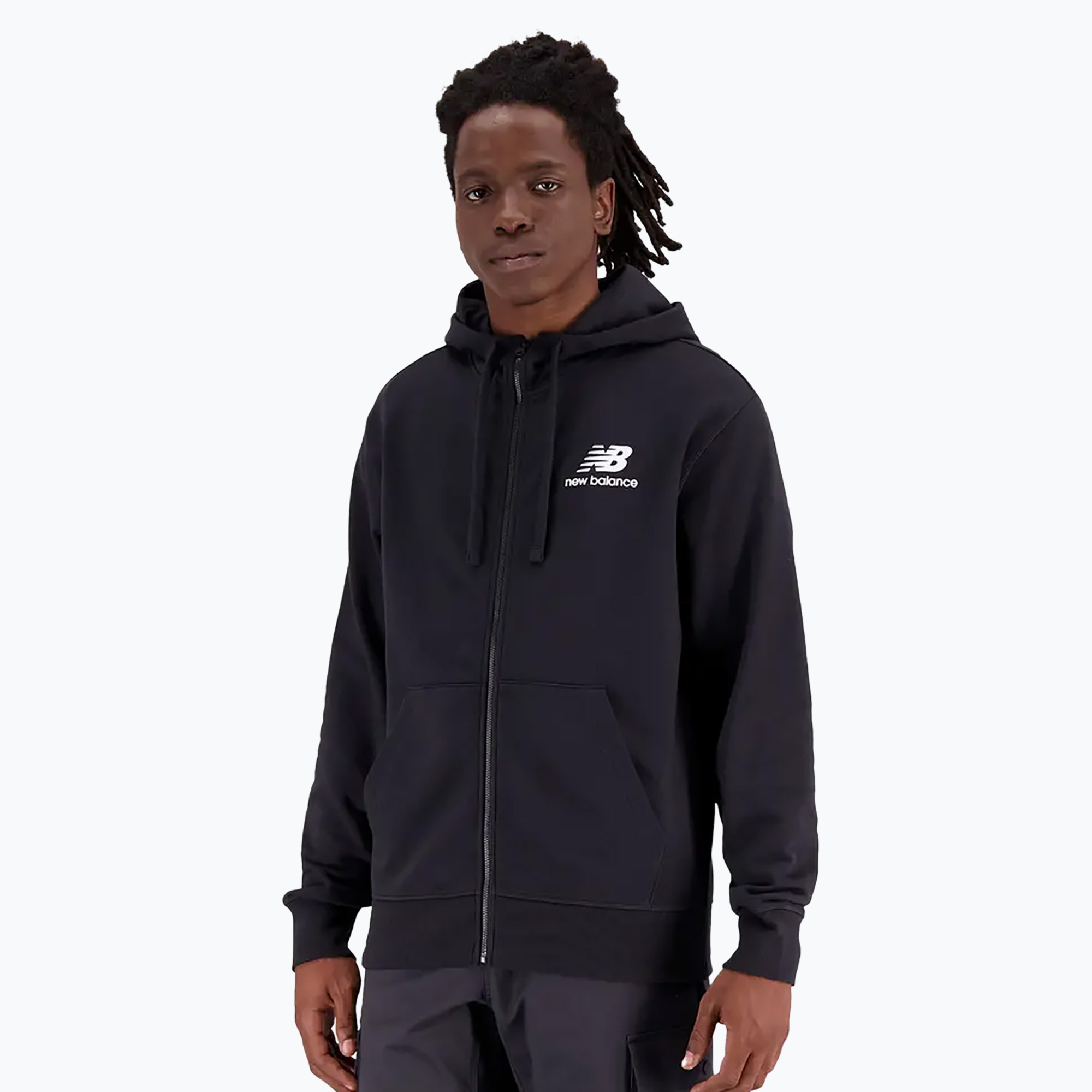Pánska mikina New Balance Essentials Stacked Logo French Terry black (Essentials Stacked Logo French Terry MJ31536BK)