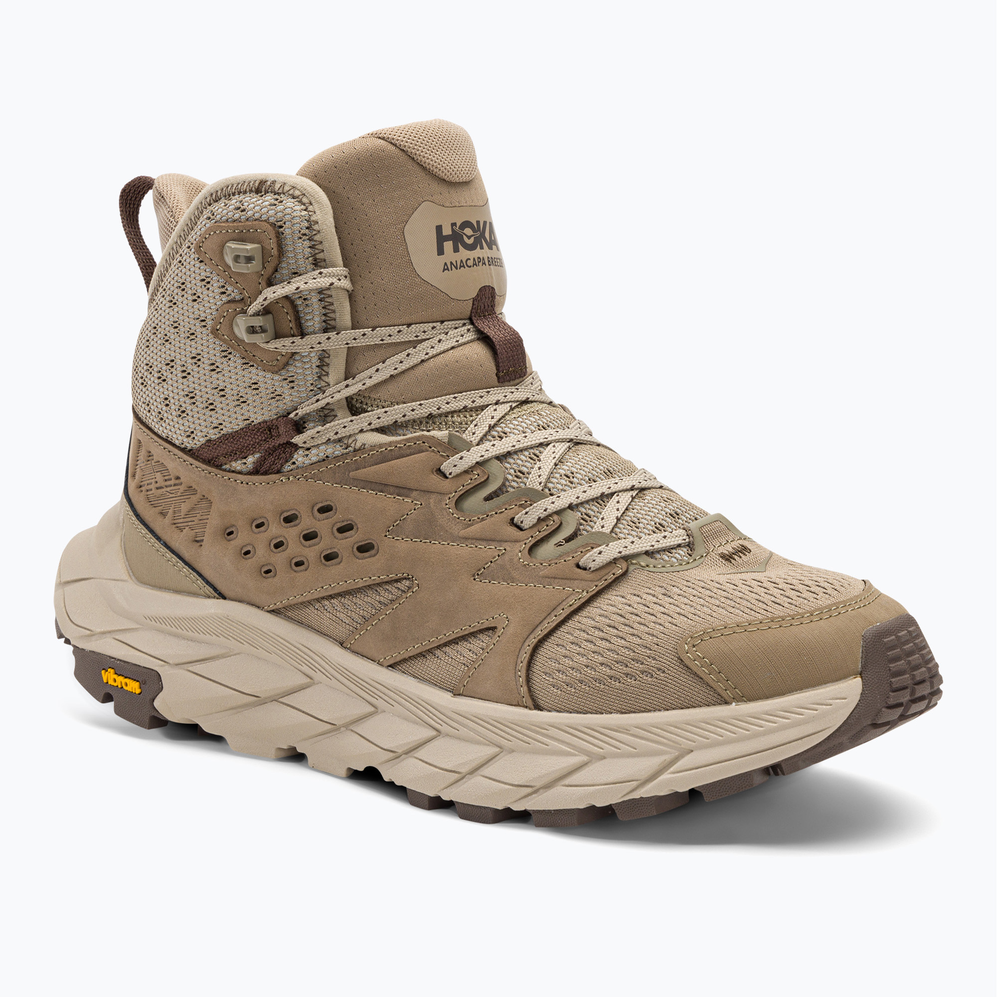 Pánske trekové topánky HOKA Anacapa Breeze Mid dune/oxford tan (Anacapa Breeze Mid 1134505-DOTN)