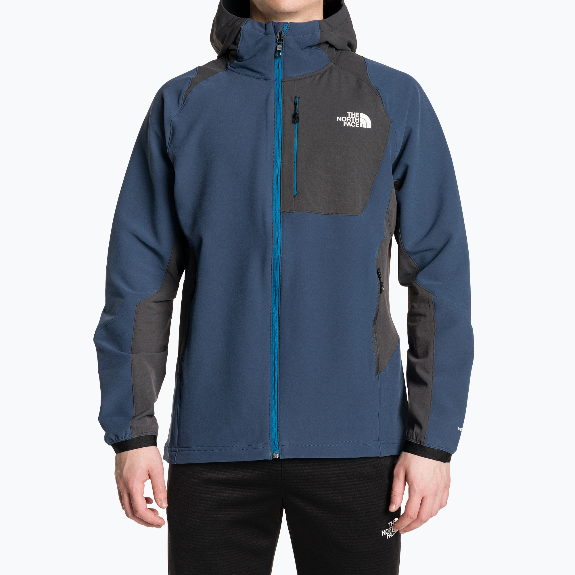 Pánska softshellová bunda The North Face AO Softshell Hoodie shady blue/asphalt grey (AO Softshell Hoodie NF0A7ZF5SZU1)