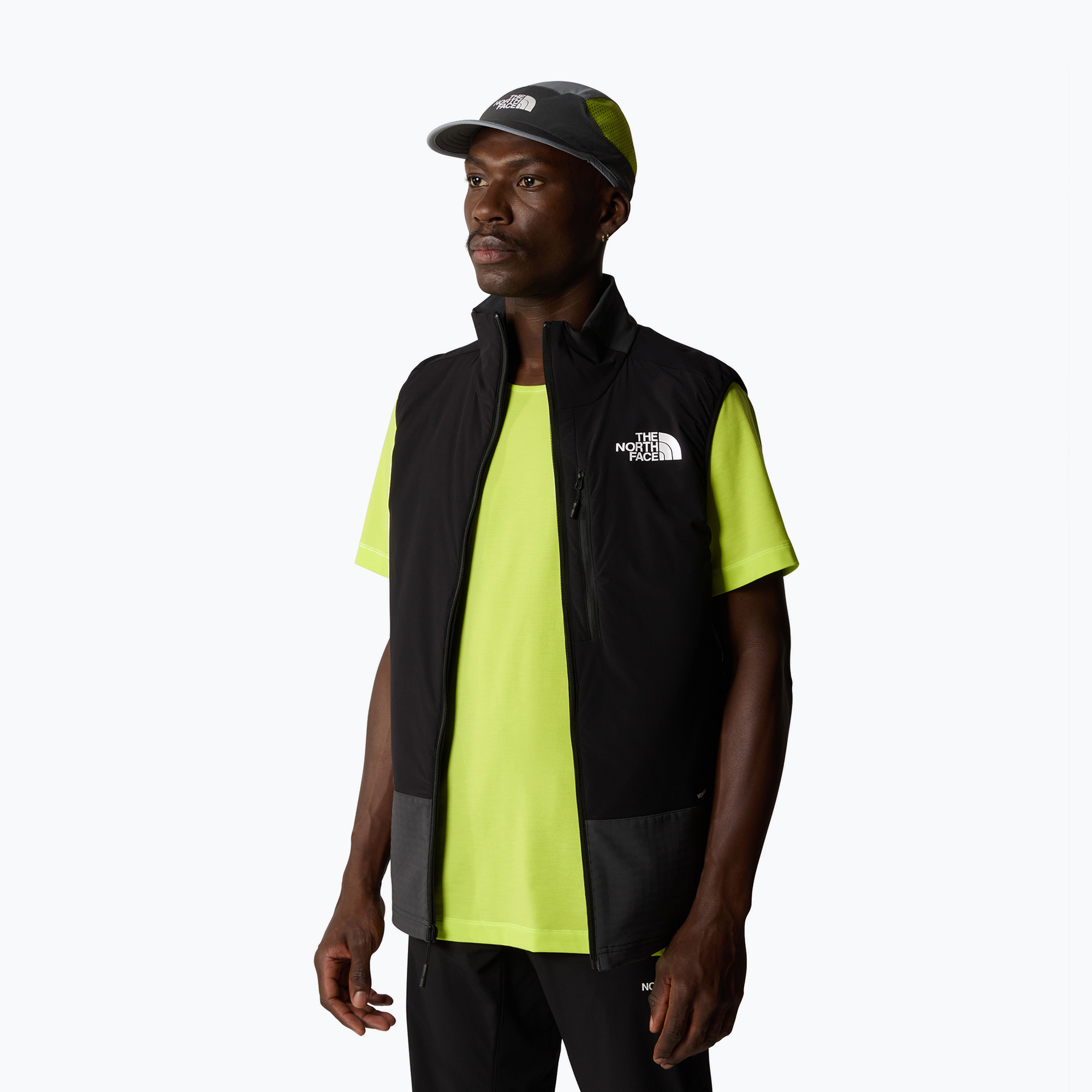 Pánska trekingová vesta The North Face Elixir Hybrid Ventrix asphalt grey/black (Elixir Hybrid Ventrix NF0A87H4MN81)
