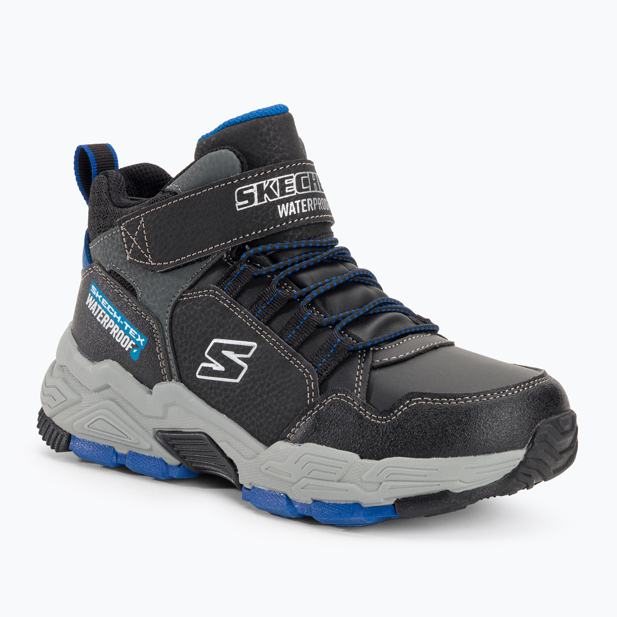 Detská treková obuv SKECHERS Drollix Venture Rush black/royal (Drollix Venture Rush 406418L BKRY)