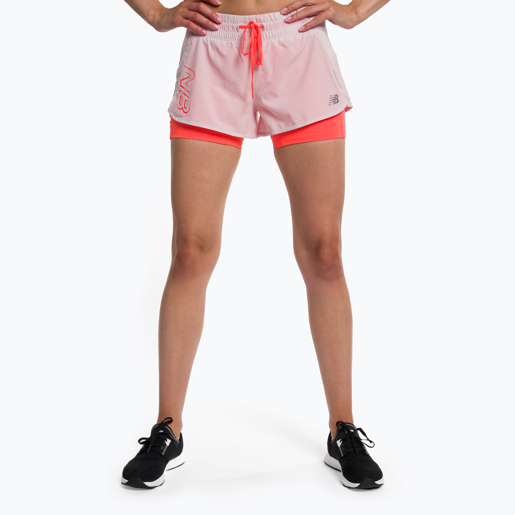 Dámske bežecké šortky New Balance Impact Run 2In1 Pink WS21271SOI