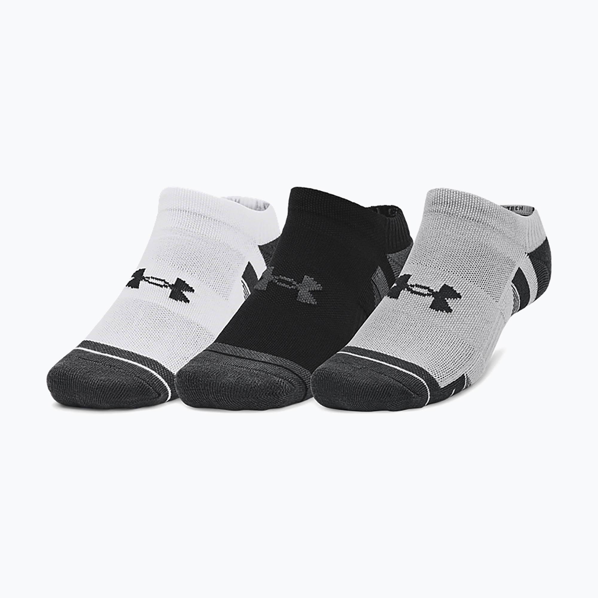 Ponožky Under Armour Performance Tech 3ks NS mod gray/white/jet gray (Performance Tech NS 1379503-011)