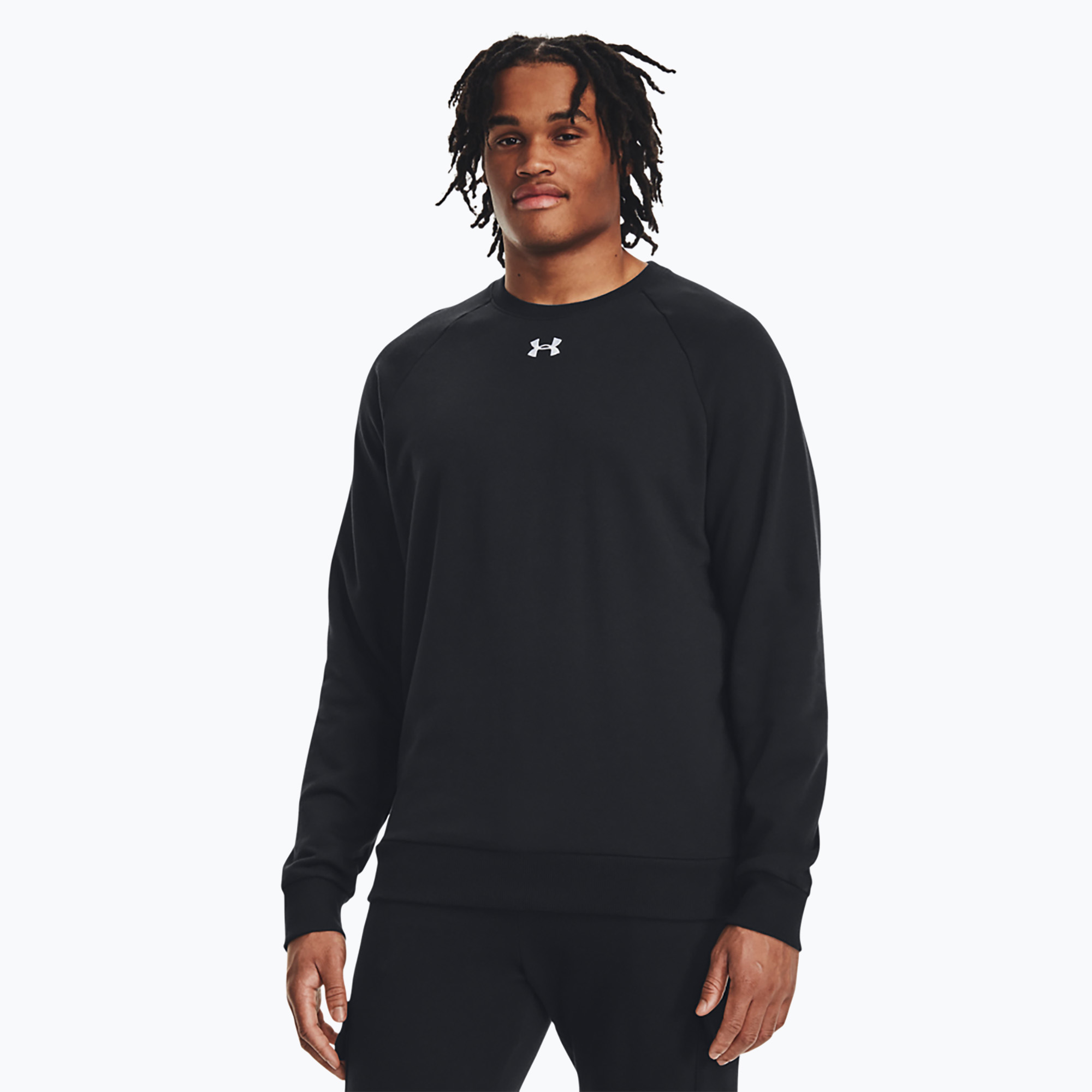 Pánska mikina Under Armour Rival Fleece Crew black/white (Rival Fleece Crew 1379755-001)