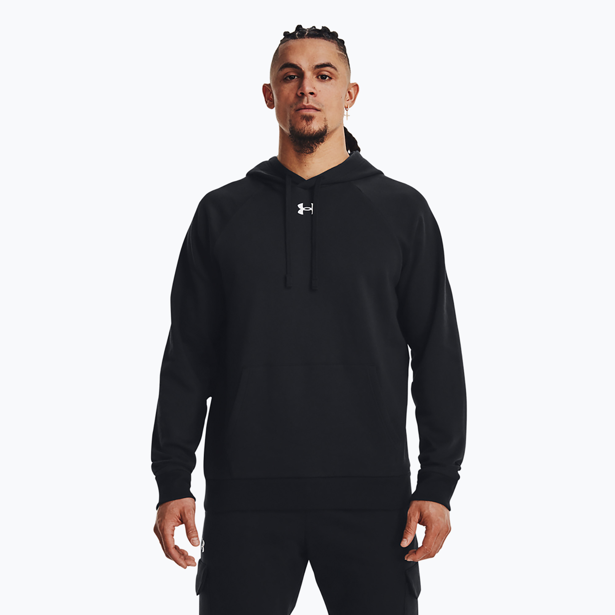 Pánska mikina Under Armour Rival Fleece Hoodie black/white (Rival Fleece Hoodie 1379757-001)