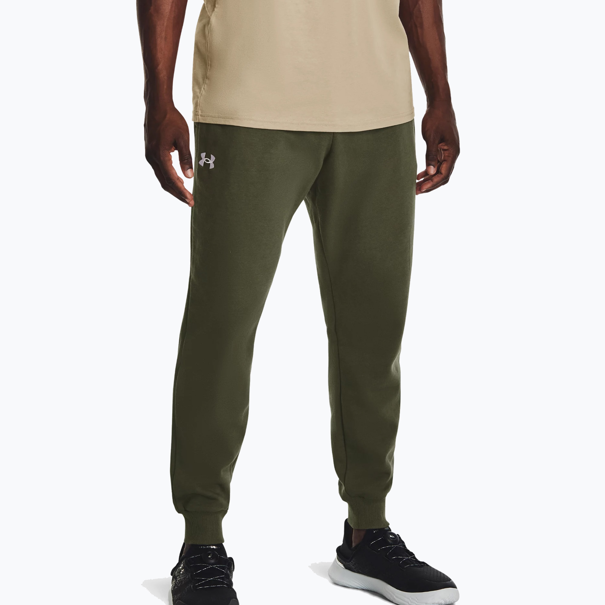 Under Armour pánske tréningové nohavice Rival Fleece Joggers marine od green/white (Rival Fleece Joggers 1379774-390)