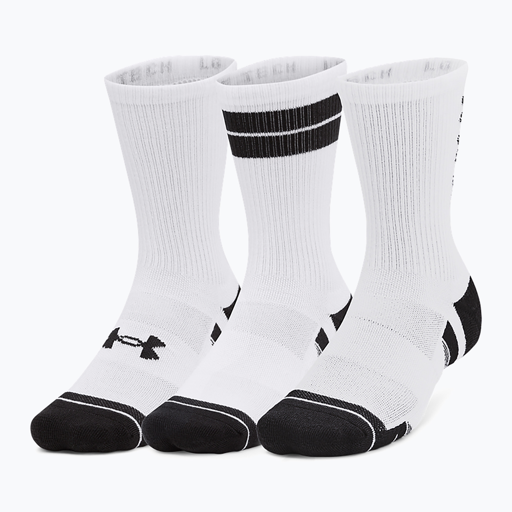 Ponožky Under Armour Tech Nov Crew 3P white/white/black (Perf Tech Nov Crew 1379515-101)