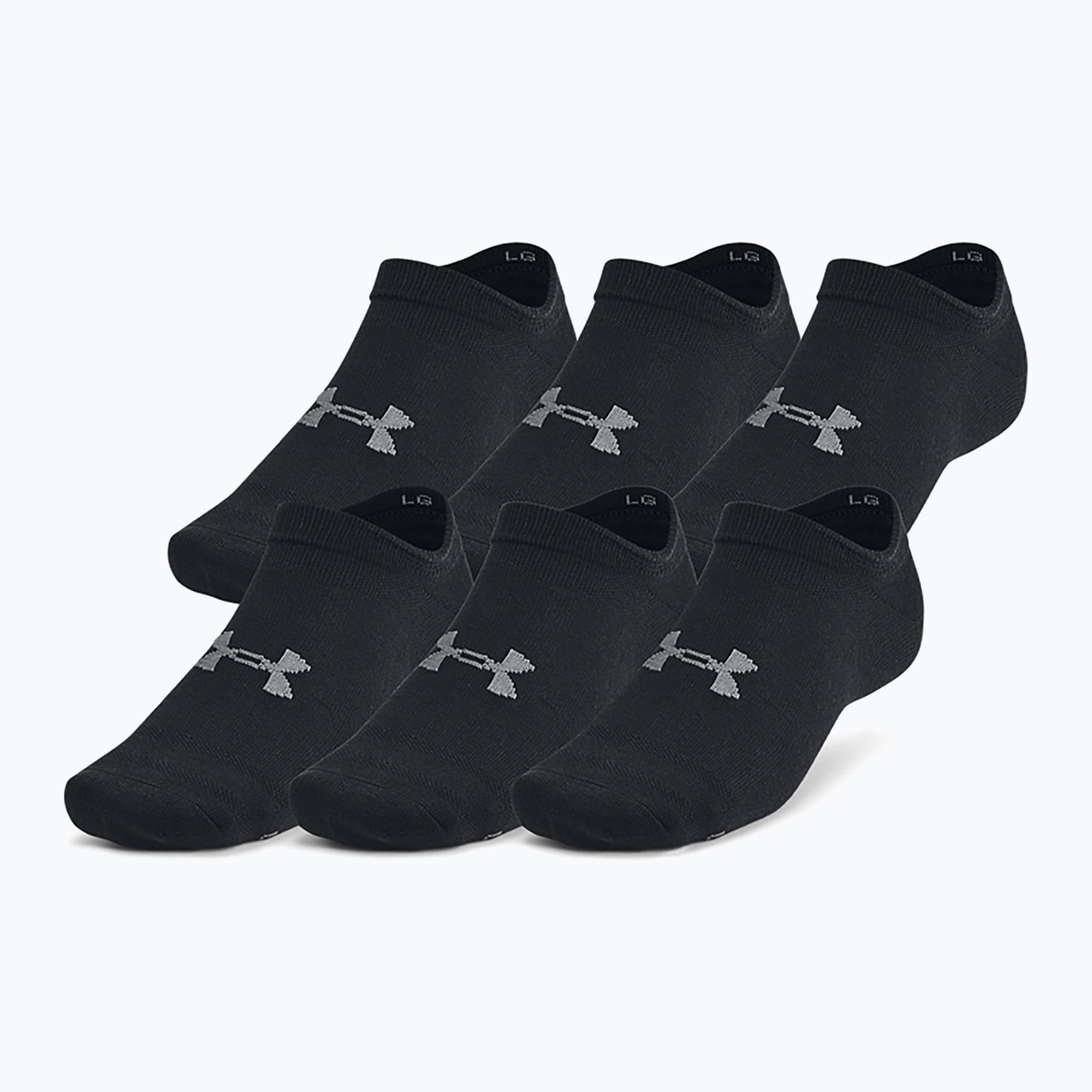 Tréningové ponožky Under Armour Essential No Show 6 Pack black/black/castlerock (Essential No Show 1382611-001)