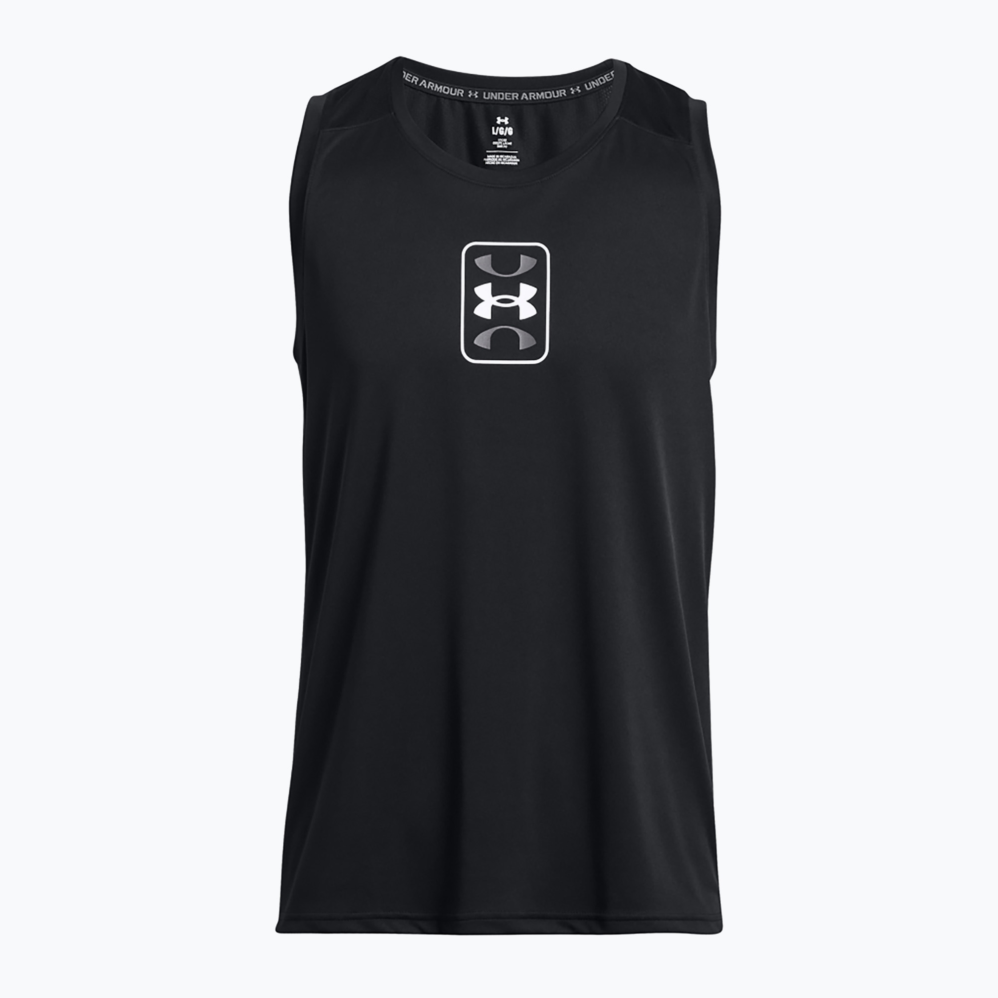 Pánske basketbalové tričko Under Armour Baseline Performance Tank black/black/white