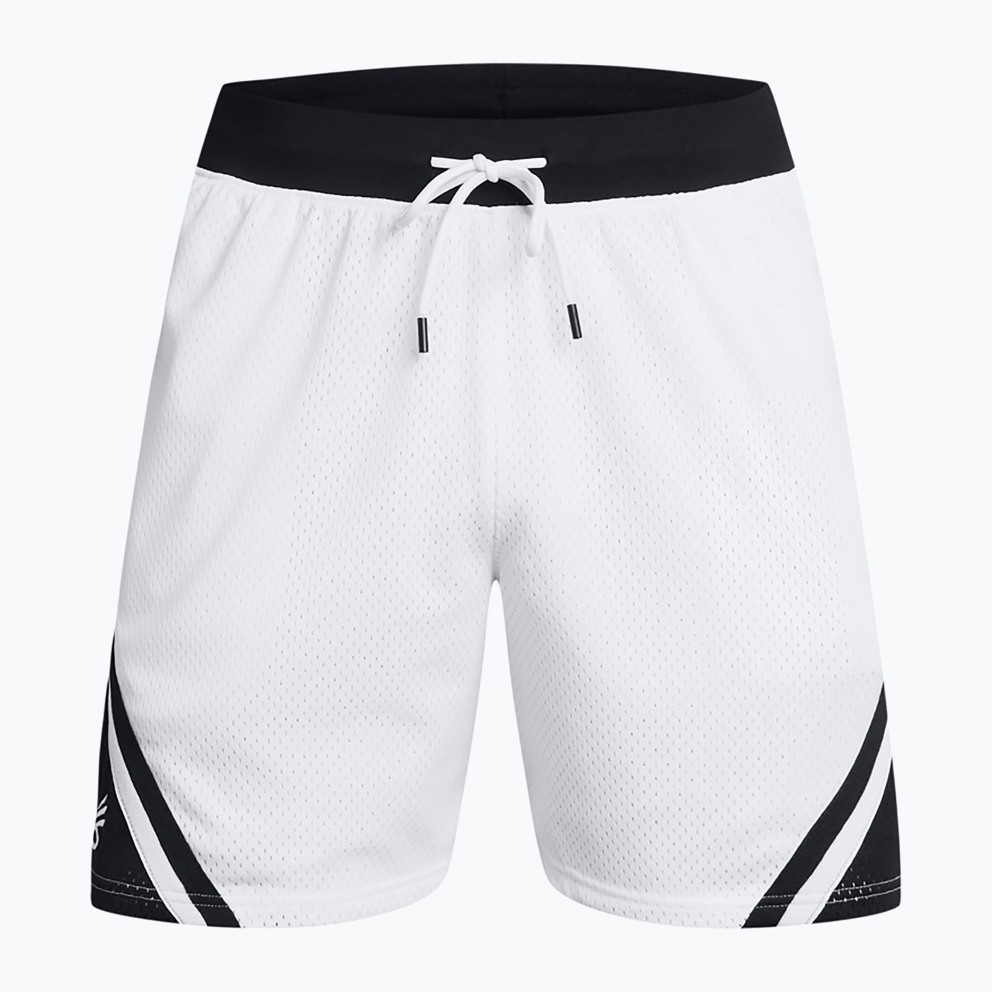 Pánske basketbalové šortky Under Armour Curry Mesh Short 4 white/black/white (Curry Mesh Short 4 1384470-100)