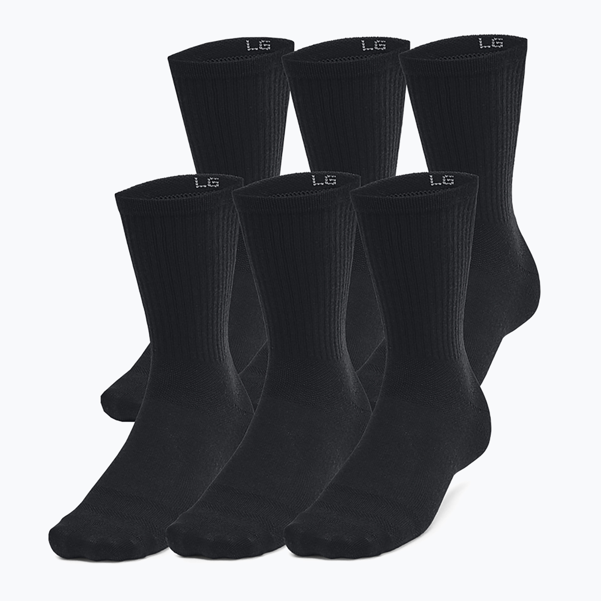 Under Armour Essential Crew 6 Pack ponožky black/black/castle rock (Essential Crew 1387058-001)