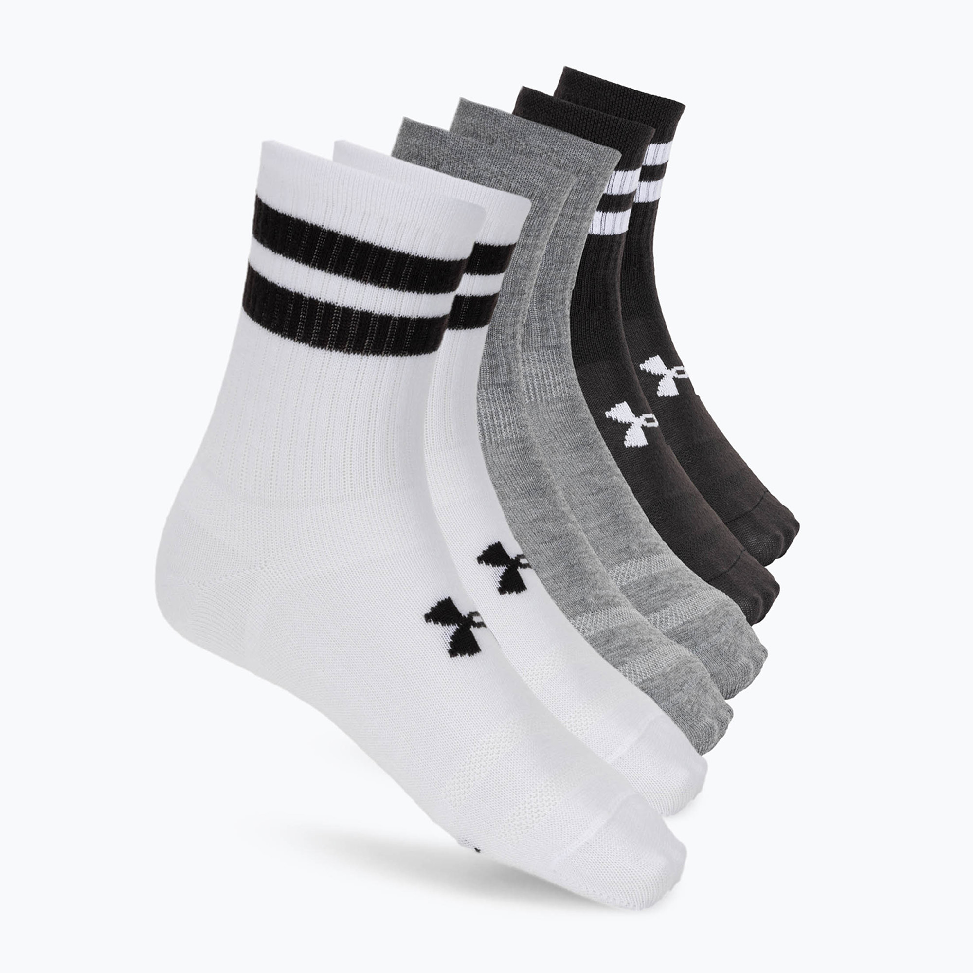 Ponožky Under Armour Essential Crew 6 Pack white/white/black (Essential Crew 1387058-101)