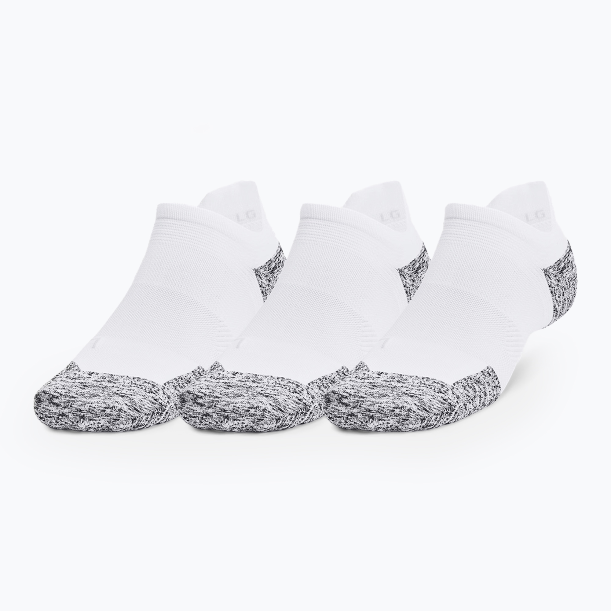 Bežecké ponožky Under Armour Dry Run Cushion No Show 3 pary white/halo gray/reflective (Dry Run Cushion No Show 1387044-100)