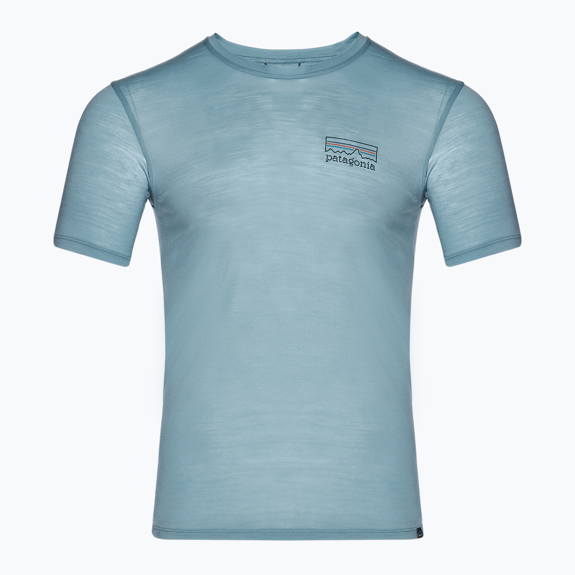 Pánske tričko Patagonia Cap Cool Merino Blend Graphic Shirt fitz roy strata/thermal blue