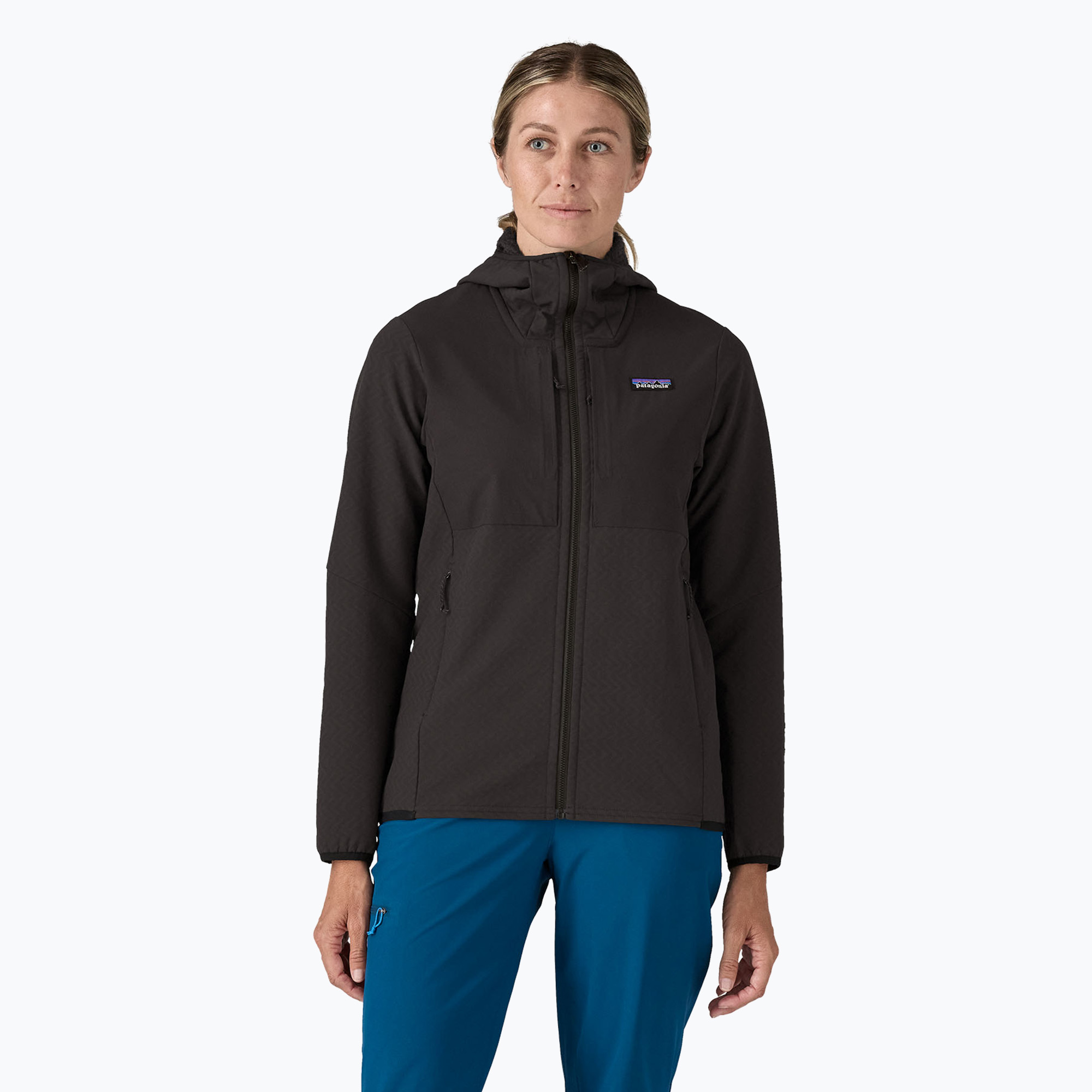 Dámska softshellová bunda Patagonia R2 CrossStrata Hoody black (R2 CrossStrata Hoody 85485)