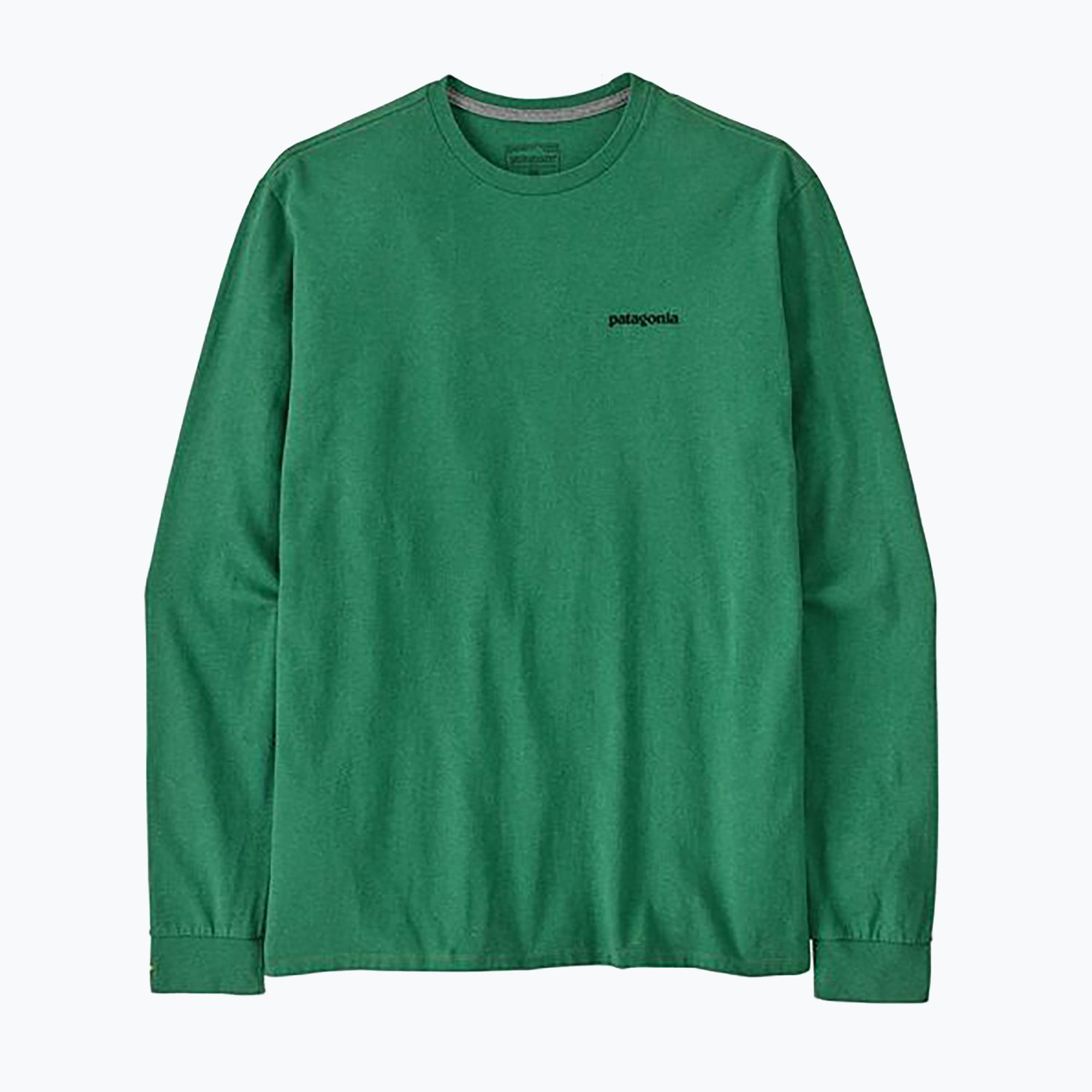 Pánske tričko longsleeve Patagonia P-6 Logo Responsibili p-6 outline/heartleaf green