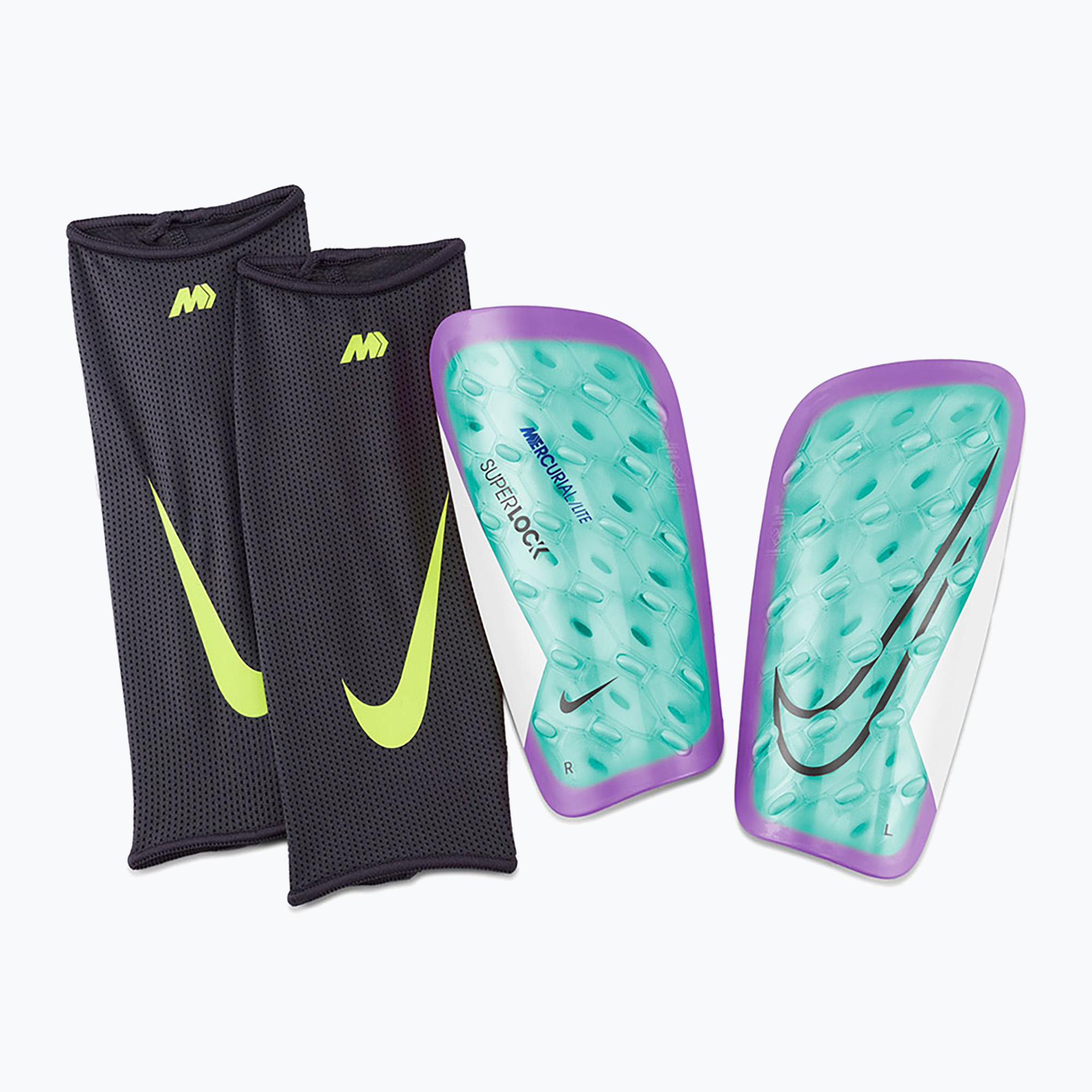 Chrániče holení Nike Mercurial Lite Superlock hyper tyrkysová/biela/fuchsiová sen (Mercurial Lite Superlock DN3609-354)