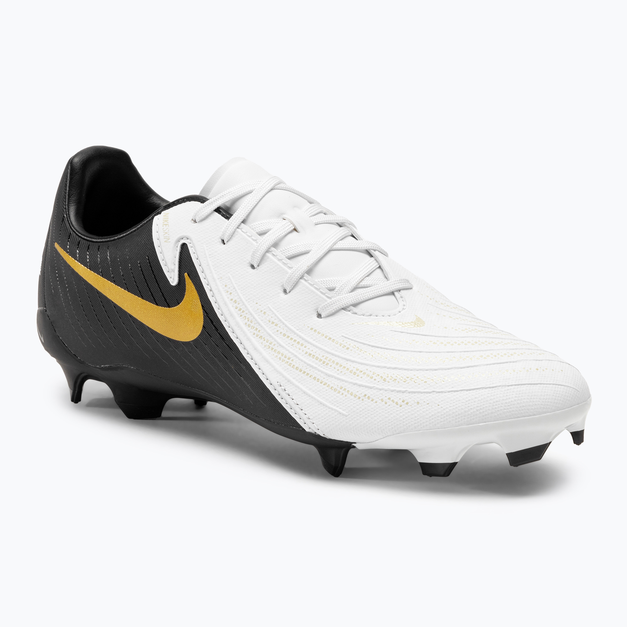 Kopačky Nike Phantom GX II Academy FG/MG biela / metalická zlatá minca / čierna (Phantom GX II Academy FD6723)