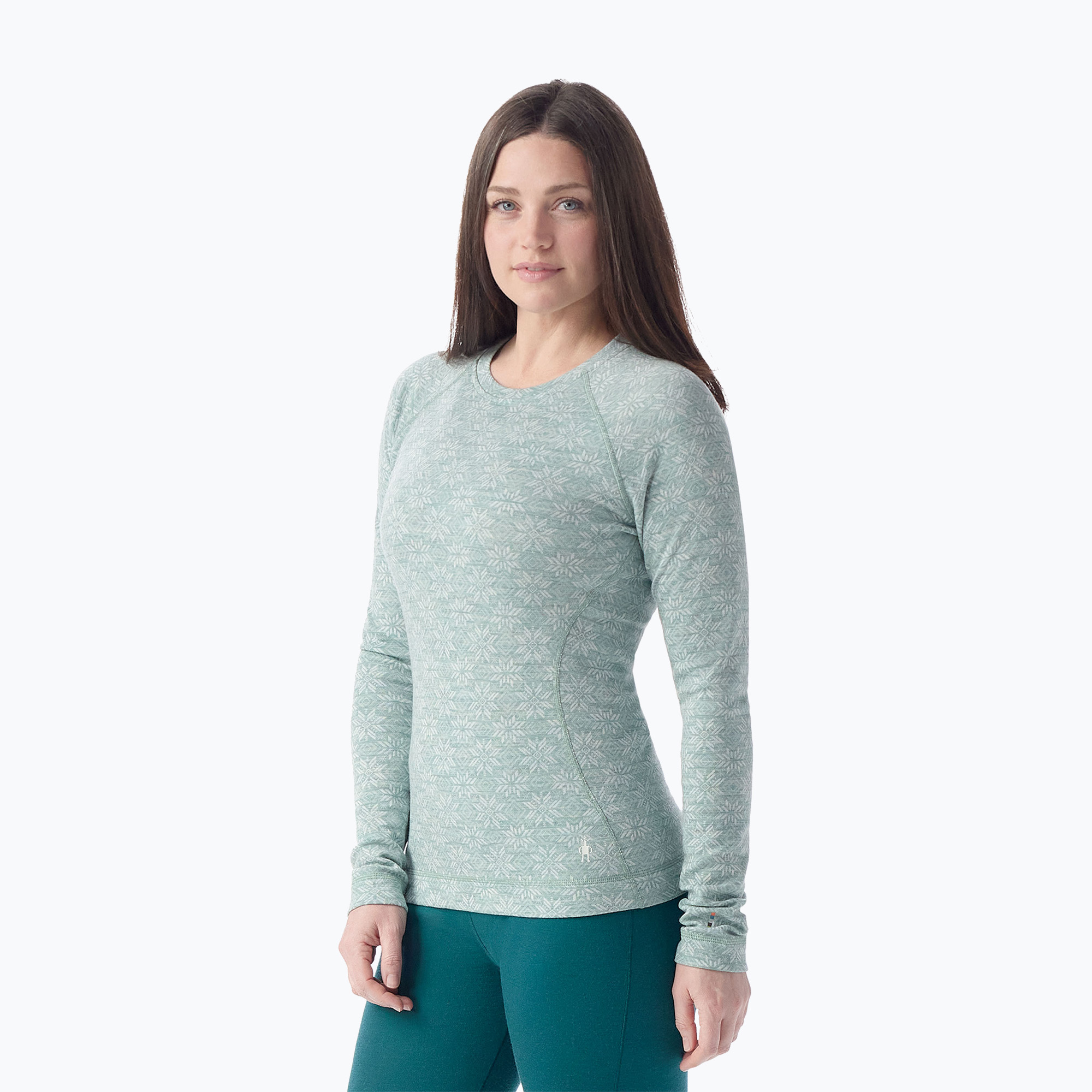Dámsky termoaktívny longsleeve Smartwool Classic Thermal Merino Base Layer Crew Boxed arctic green (Merino 250 Baselayer Crew Boxed SW016370P16)