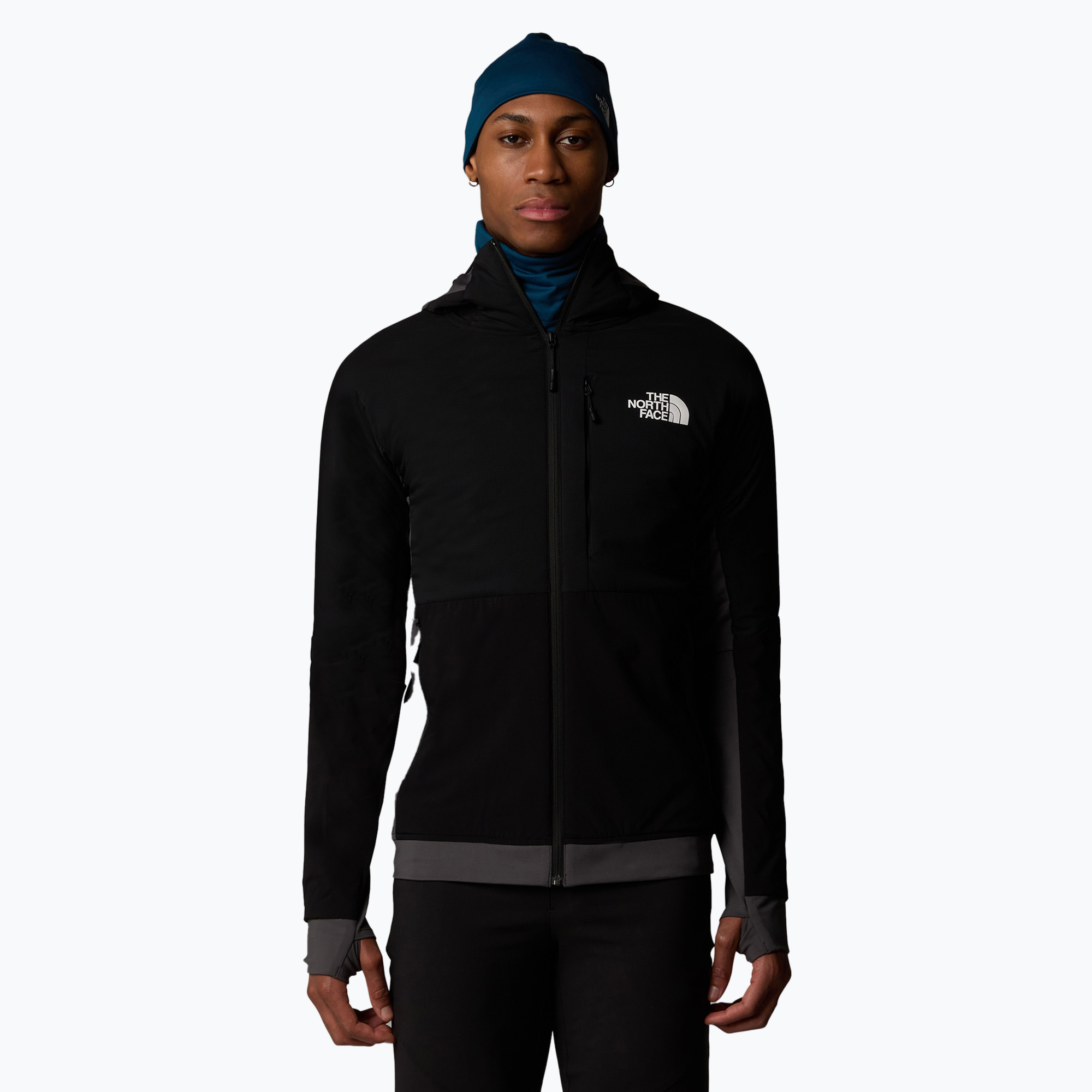 Pánska hybridná bunda The North Face Binntal Hybrid Ventrix Hoodie black/black/ant (Binntal Hybrid Ventrix Hoodie NF0A87H17IZ1)