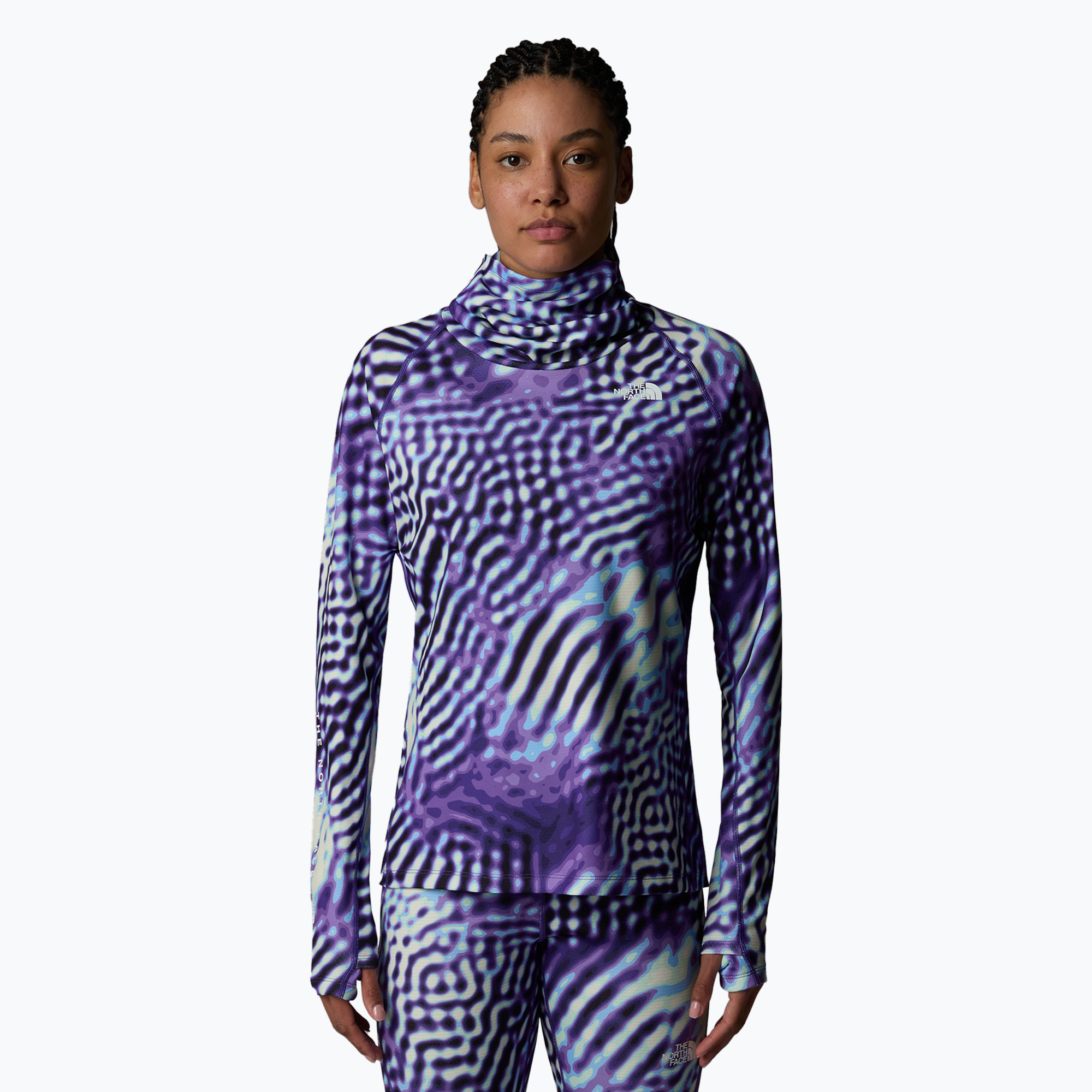 Dámske termo tričko s dlhým rukávom The North Face Baselayer Dragline peak purple the lift print (Baselayer Dragline NF0A7ZLO37O1002)