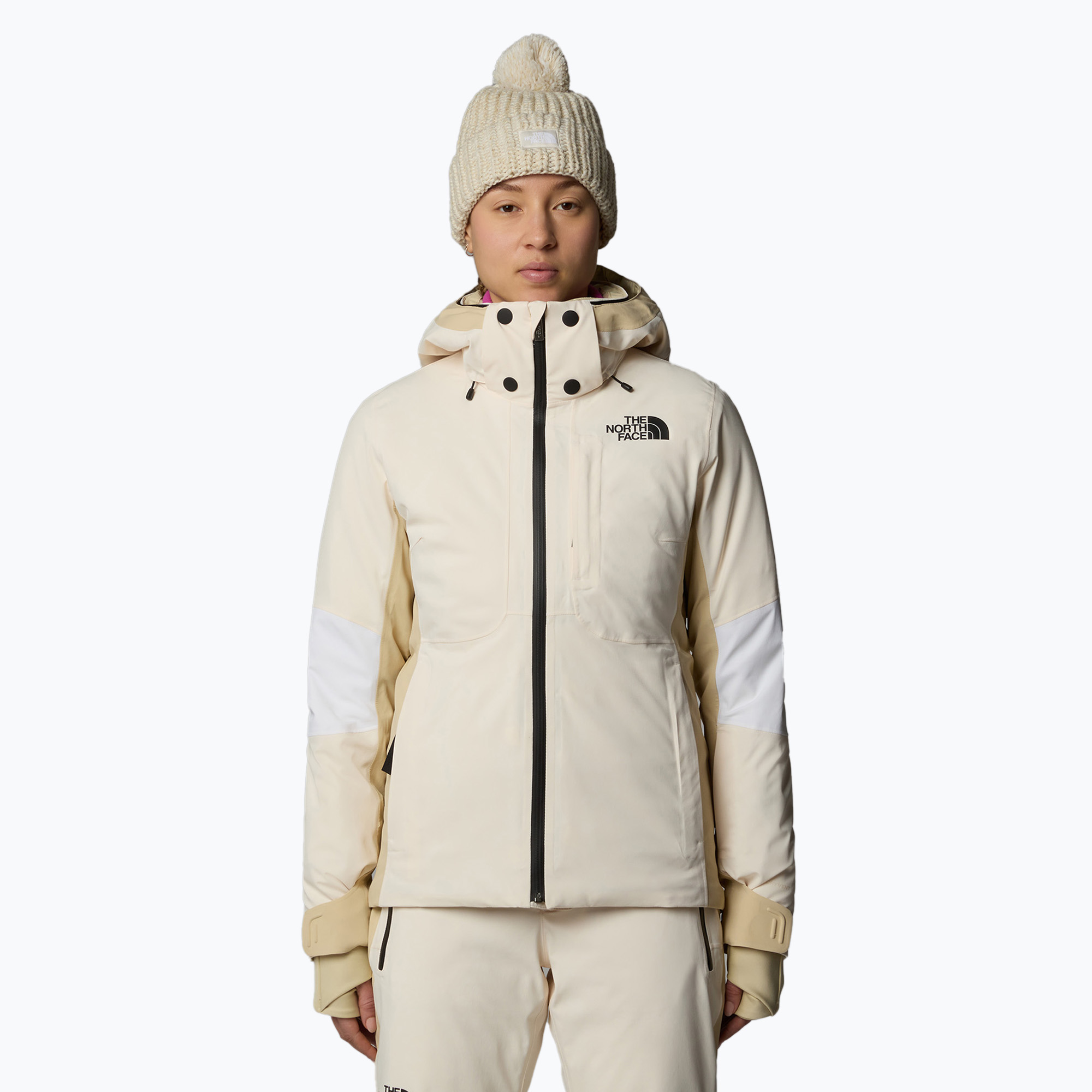 Dámska lyžiarska bunda The North Face Lenado white dune/gravel/khaki (Lenado NF0A87X05OL1)