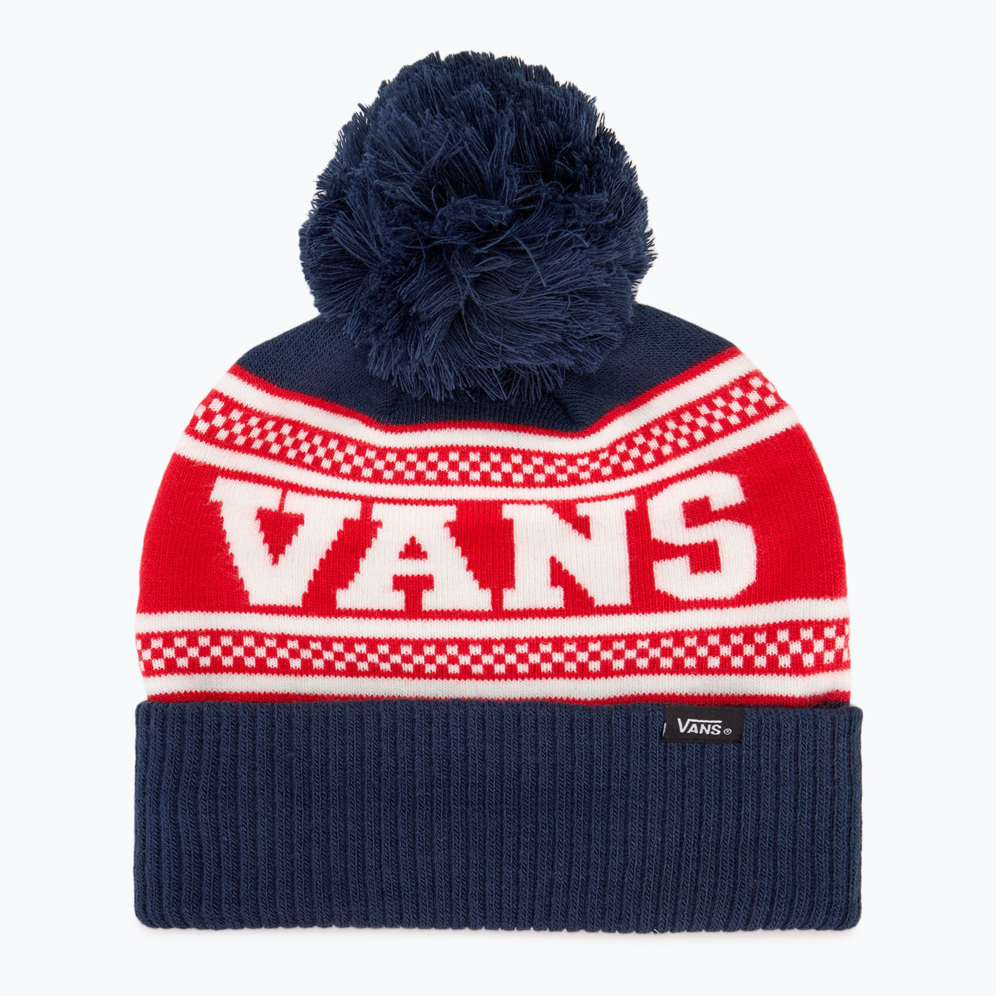 Zimná čiapka Vans Vans Check Pom Beanie dress blues (Vans Check Pom Beanie VN000HT1LKZ)