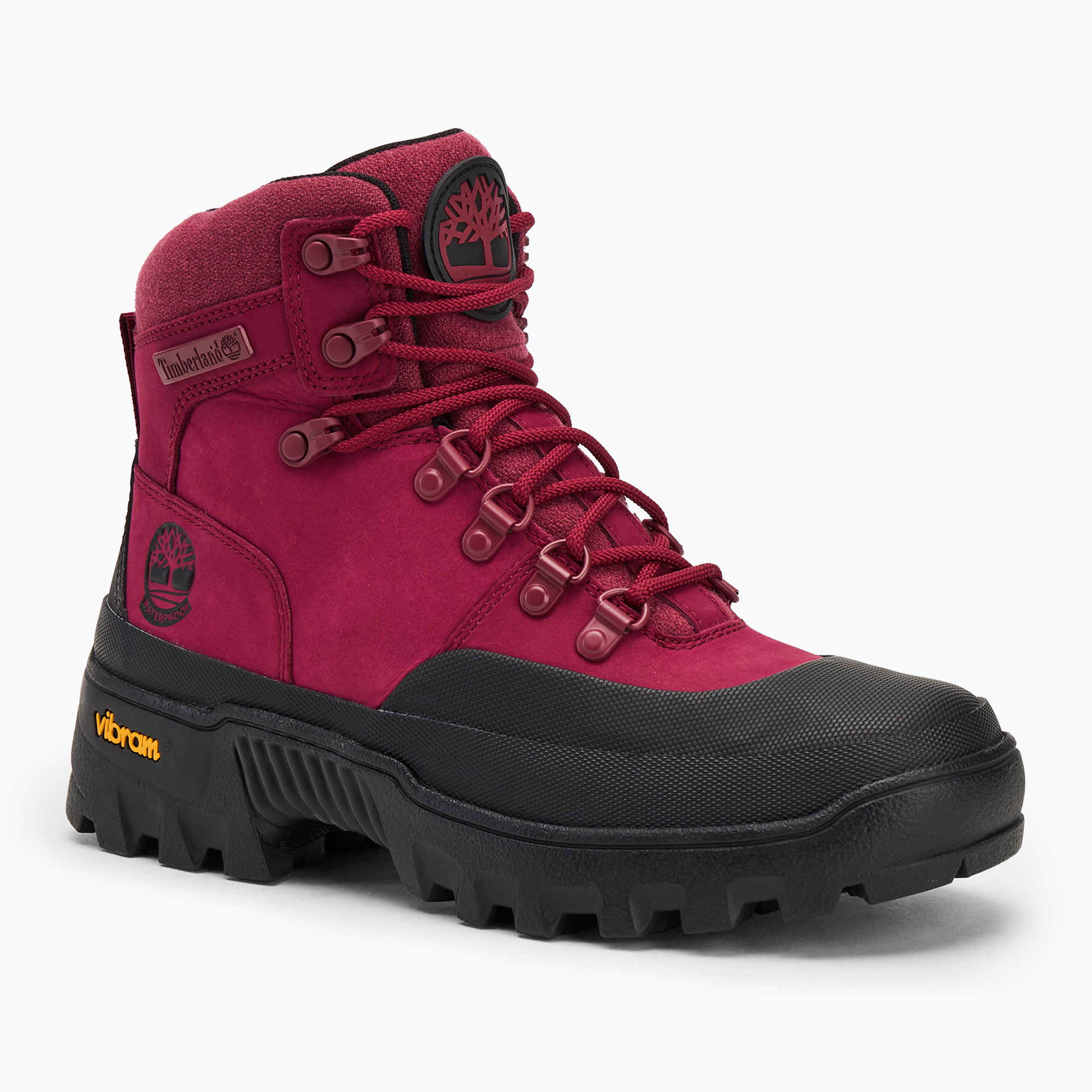 Dámske topánky Timberland Vibram Mid Lace Waterproof Boot dark pink nubuck (Vibram Mid Lace Waterproof Boot TB0A2PDJEKH1)